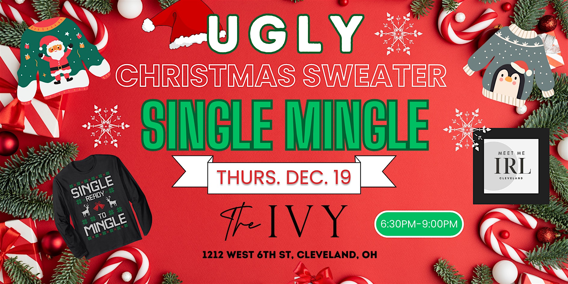 Singles Ugly Sweater Single Mingle at the IVY Cleveland – Meet Me IRL CLE – Cleveland, OH