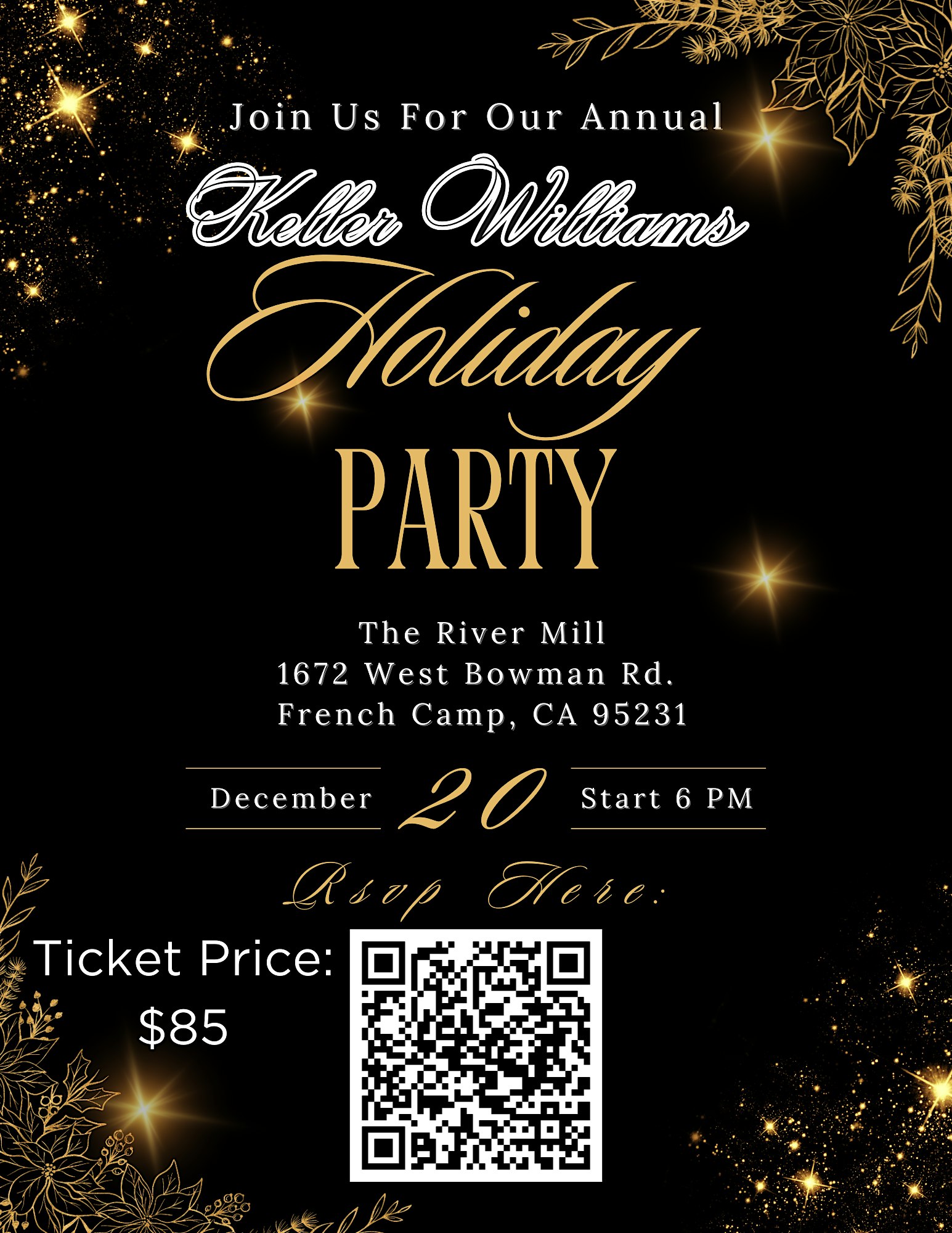 Holiday Party at the River Mill – French Camp, CA