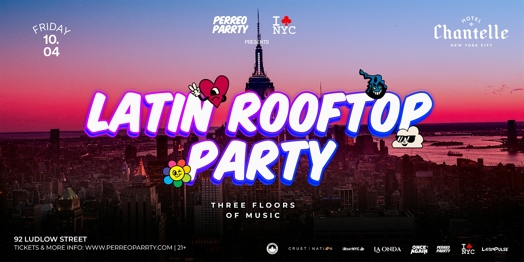 FRIDAY Latin& Reggaeton Rooftop Party – New York, NY