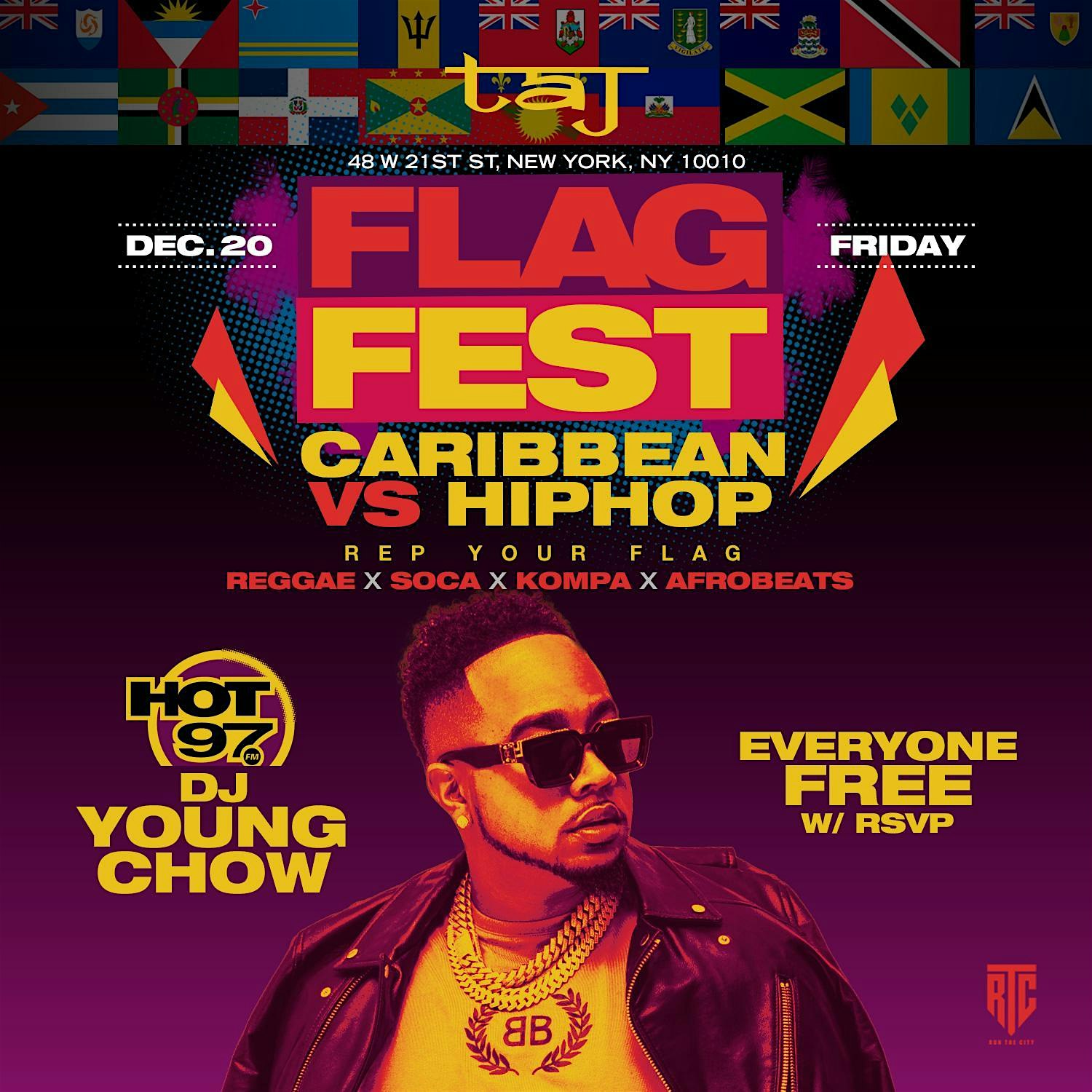 Flag Fest Hip Hop vs Caribbean @ Taj – New York, NY