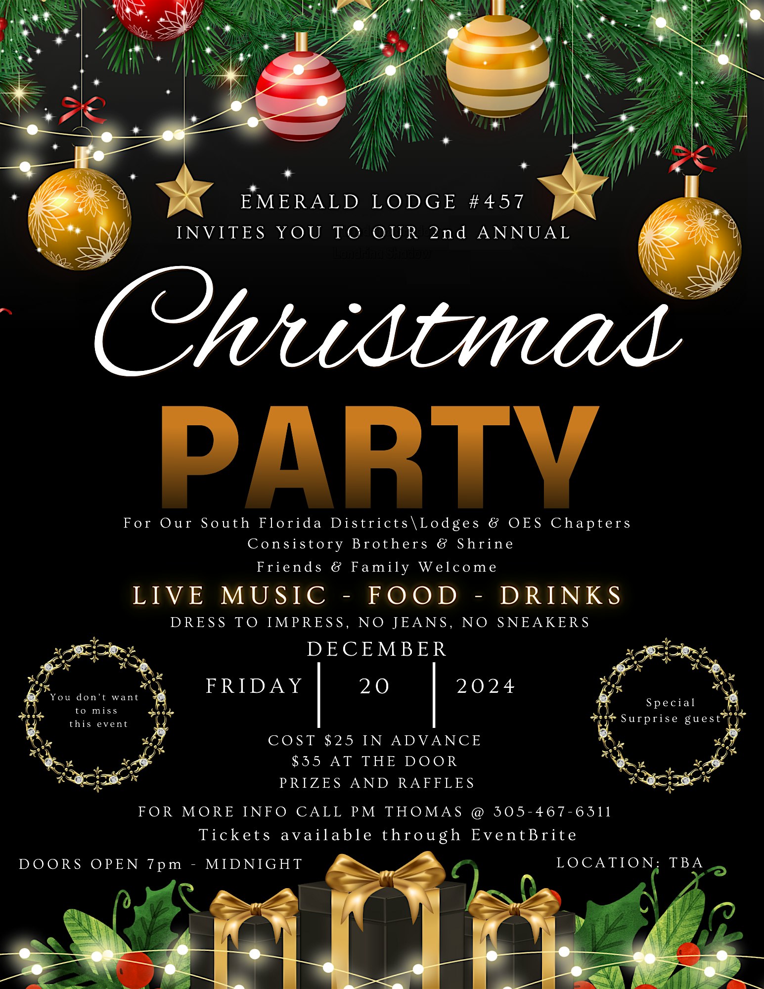 Emerald Lodge #457 Annual Christmas Party – Hollywood, FL