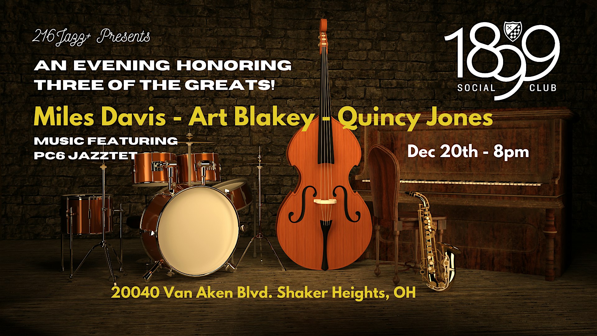 Jazz Tribute: Miles Davis, Art Blakey, Quincy Jones. Music by PC6 Jazztet – Shaker Heights, OH