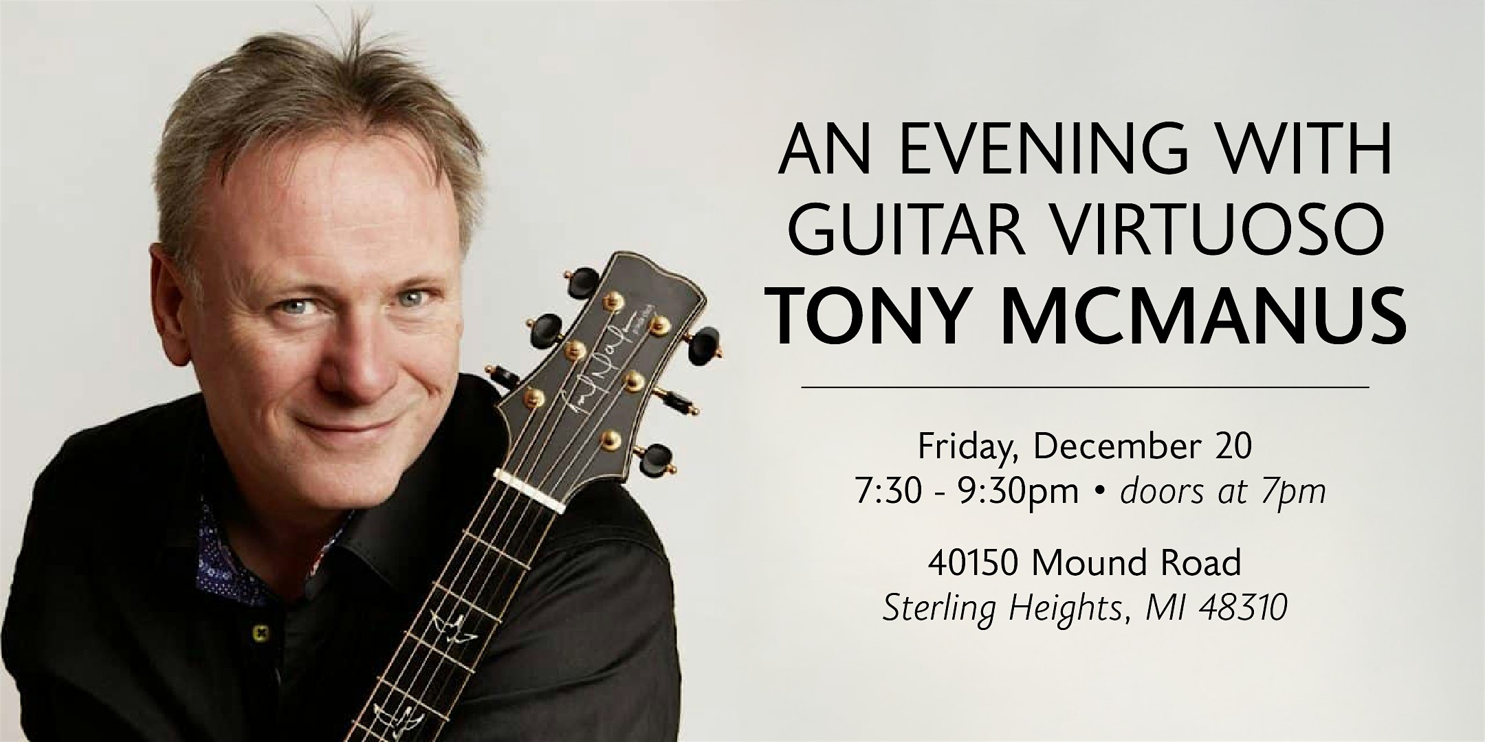 An Evening with Guitar Virtuoso Tony McManus – Sterling Heights, MI