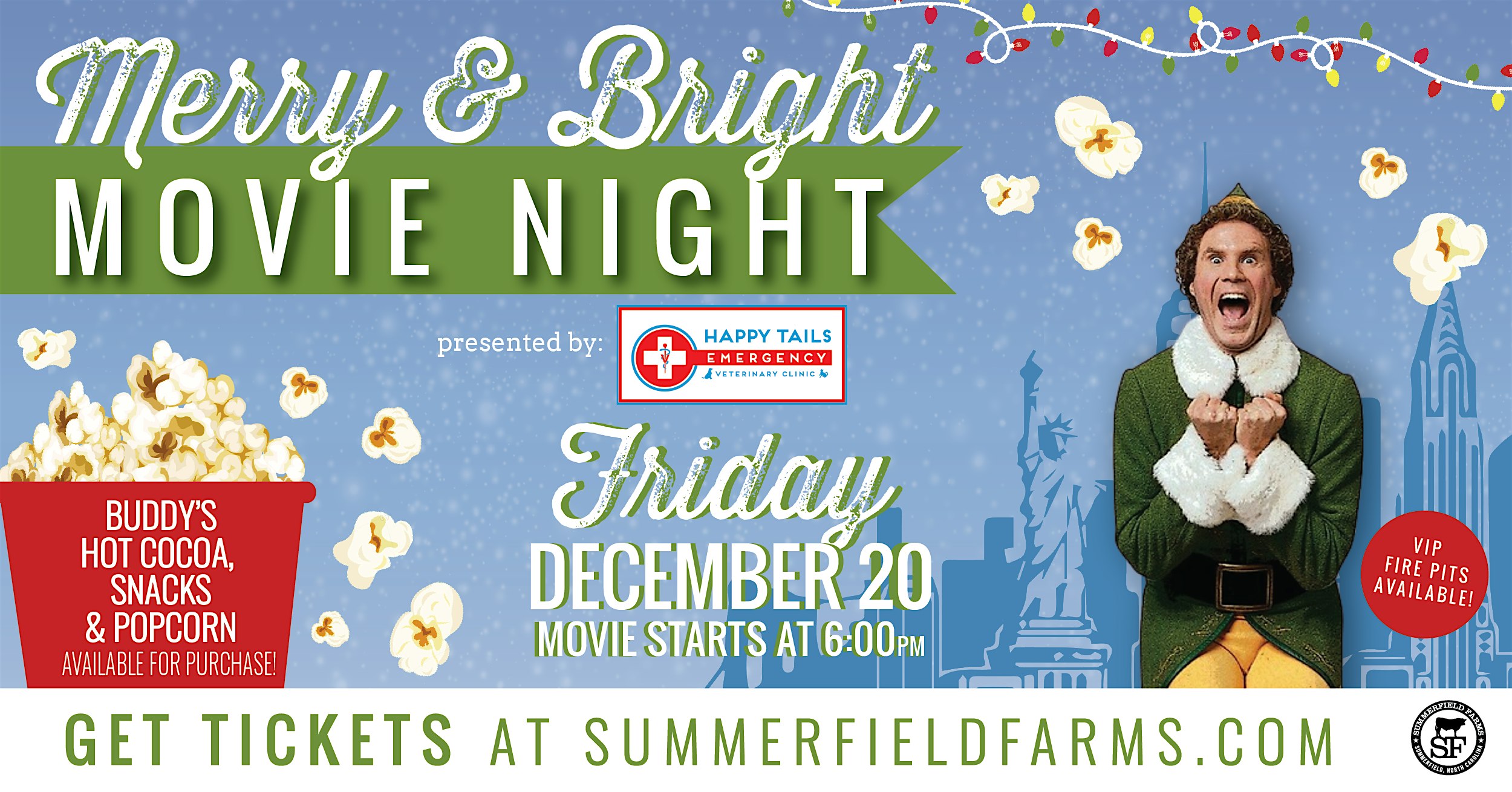 Merry & Bright Movie Night presented by Happy Tails Emergency Vet Clinic – Summerfield, NC