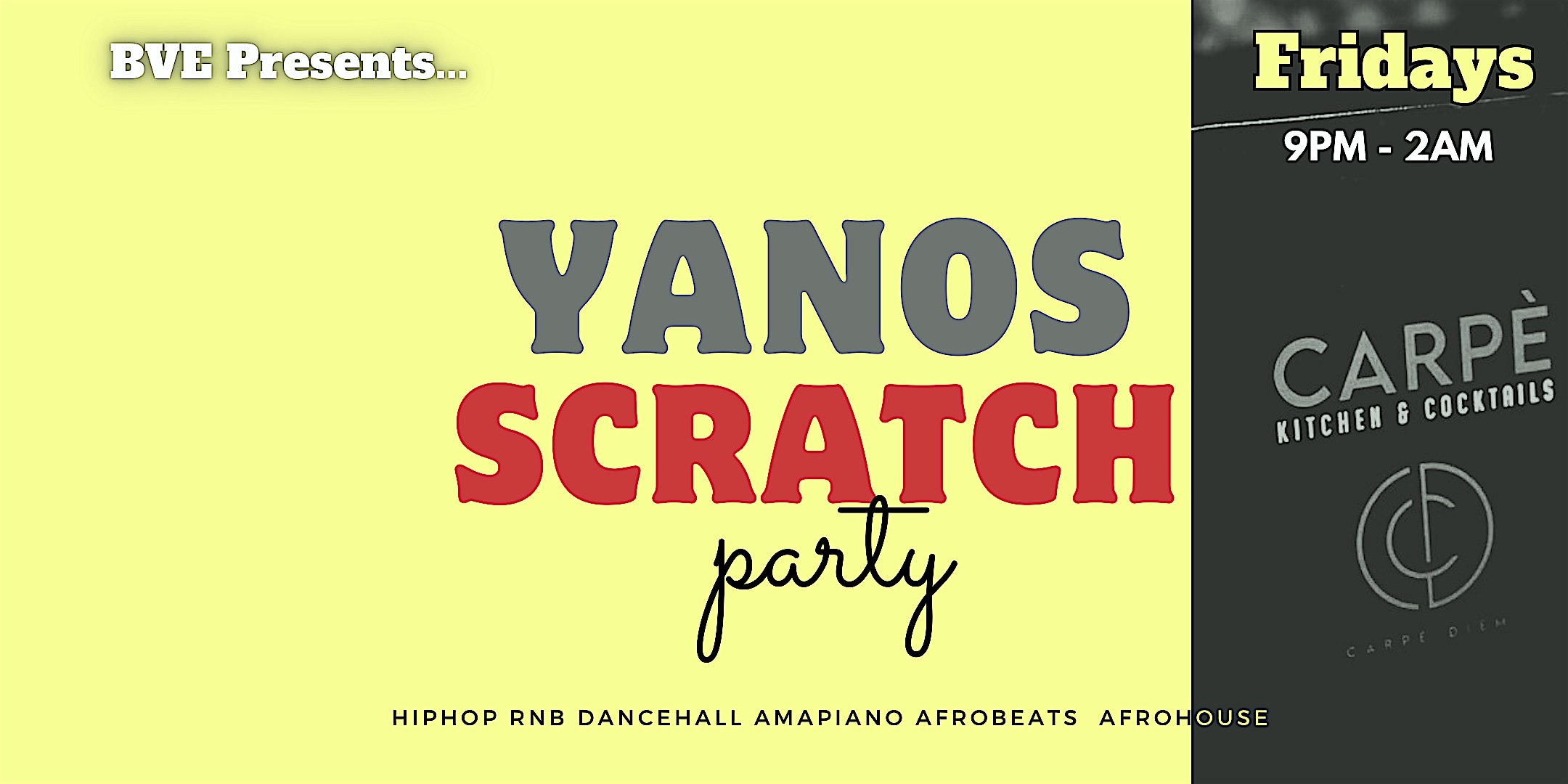 YANOS SCRATCH PARTY – Hiphop, Dancehall,Rnb, Afrobeats, Afrohouse, Amapiano – Dallas, TX