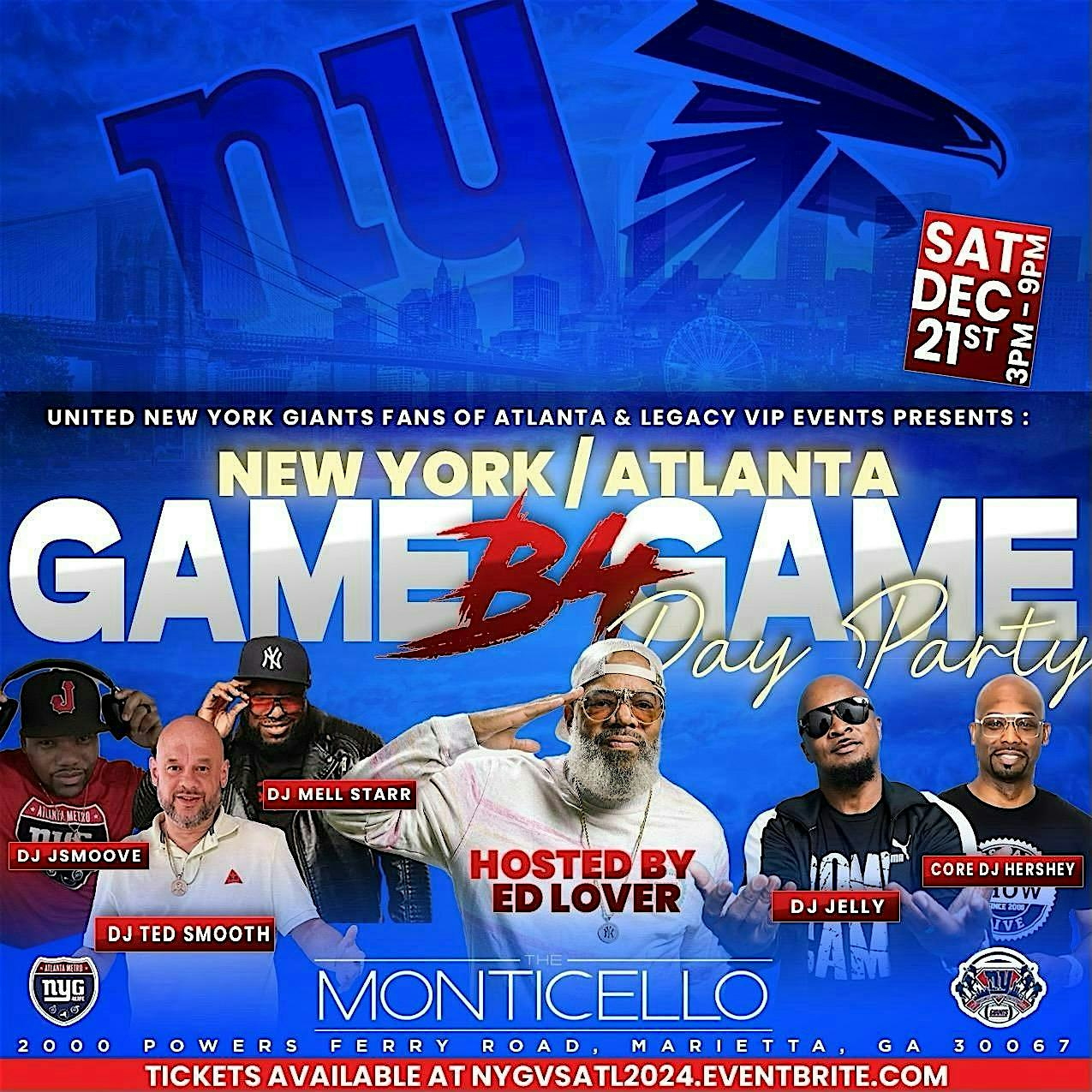 NEW YORK VS ATLANTA “THE GAME B4 THE GAME” DAY PARTY – Marietta, GA