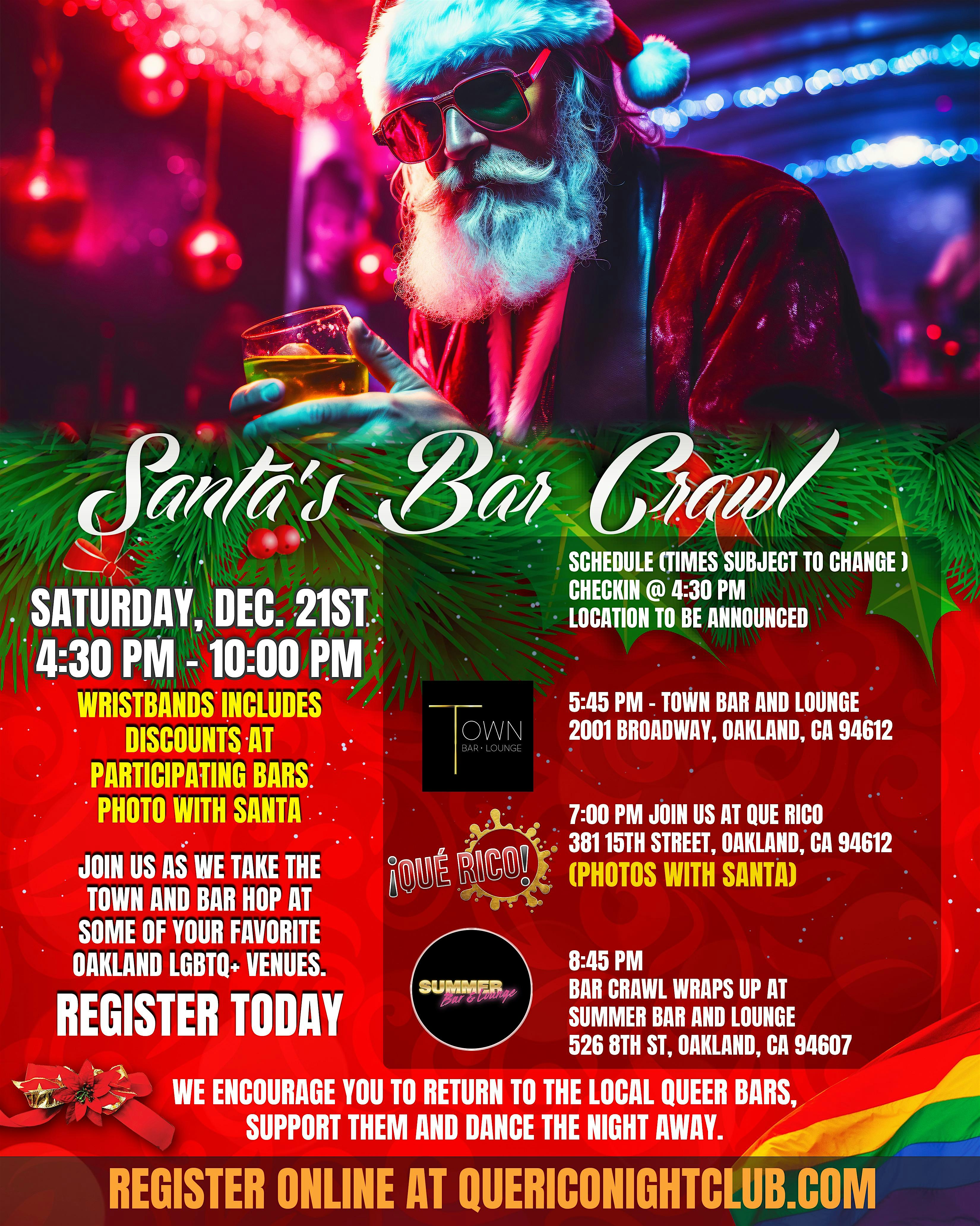 Oakland LGBTQ Santa Bar Crawl – Oakland, CA