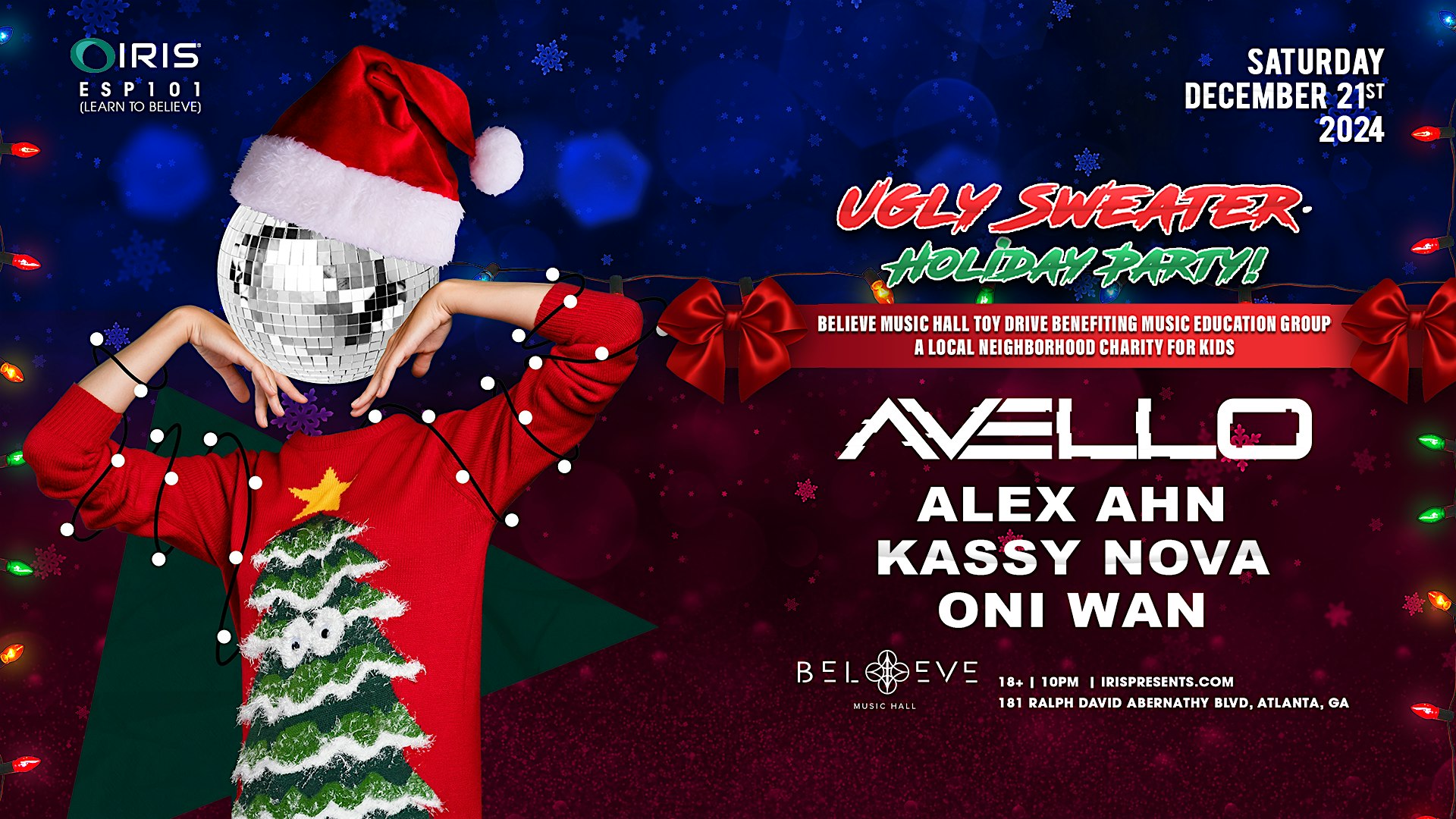 IRIS 10th Annual HOLIDAY Ugly Sweater Party w/ AVELLO@ BMH | Sat Dec 21st – Atlanta, GA