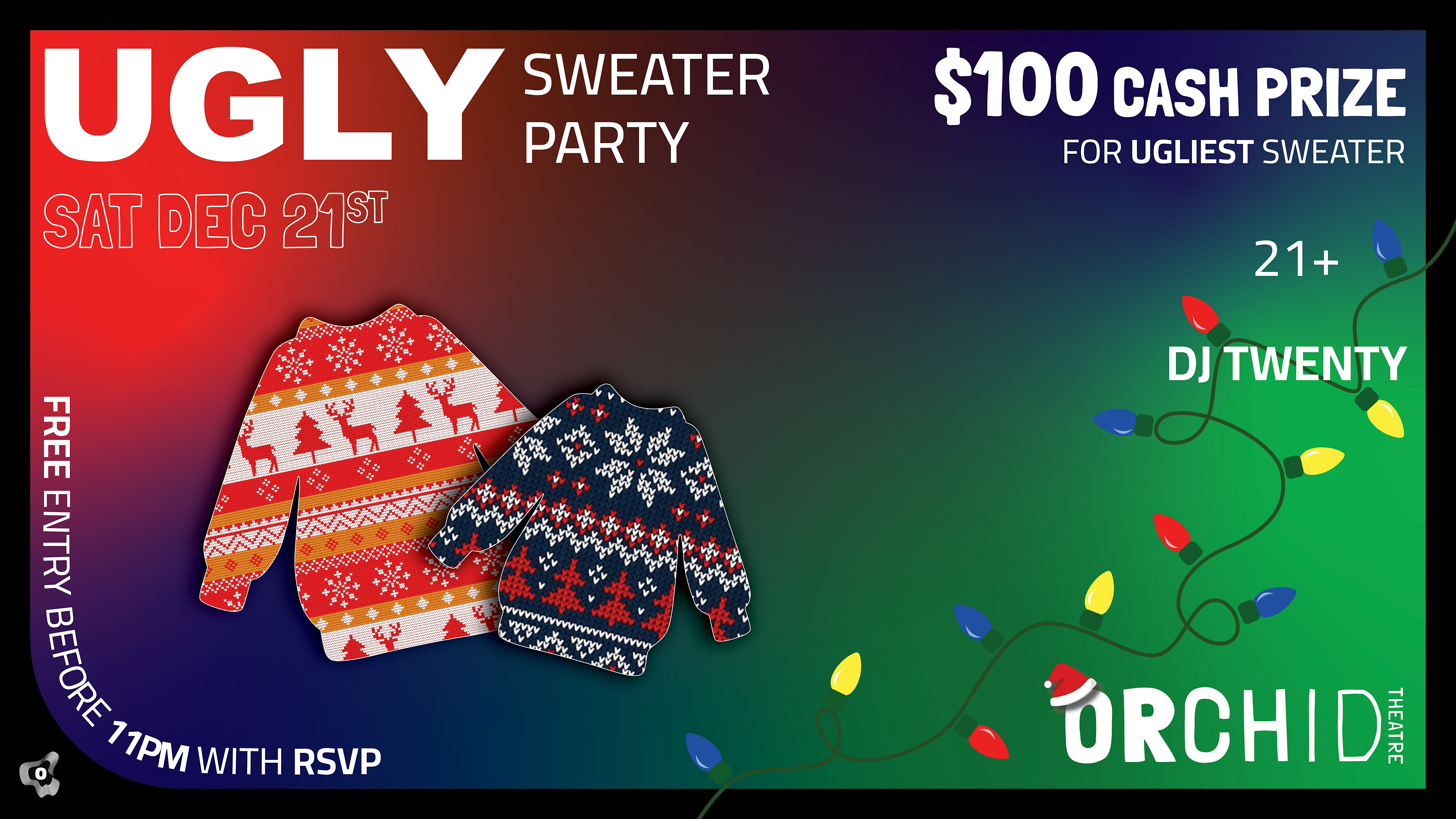 Ugly Sweater Party at Orchid Theatre – Ferndale, MI