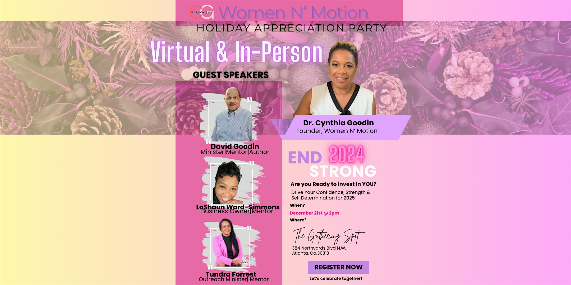 Women-N-Motion Holiday Appreciation Party – End 2024 Strong – Atlanta, GA