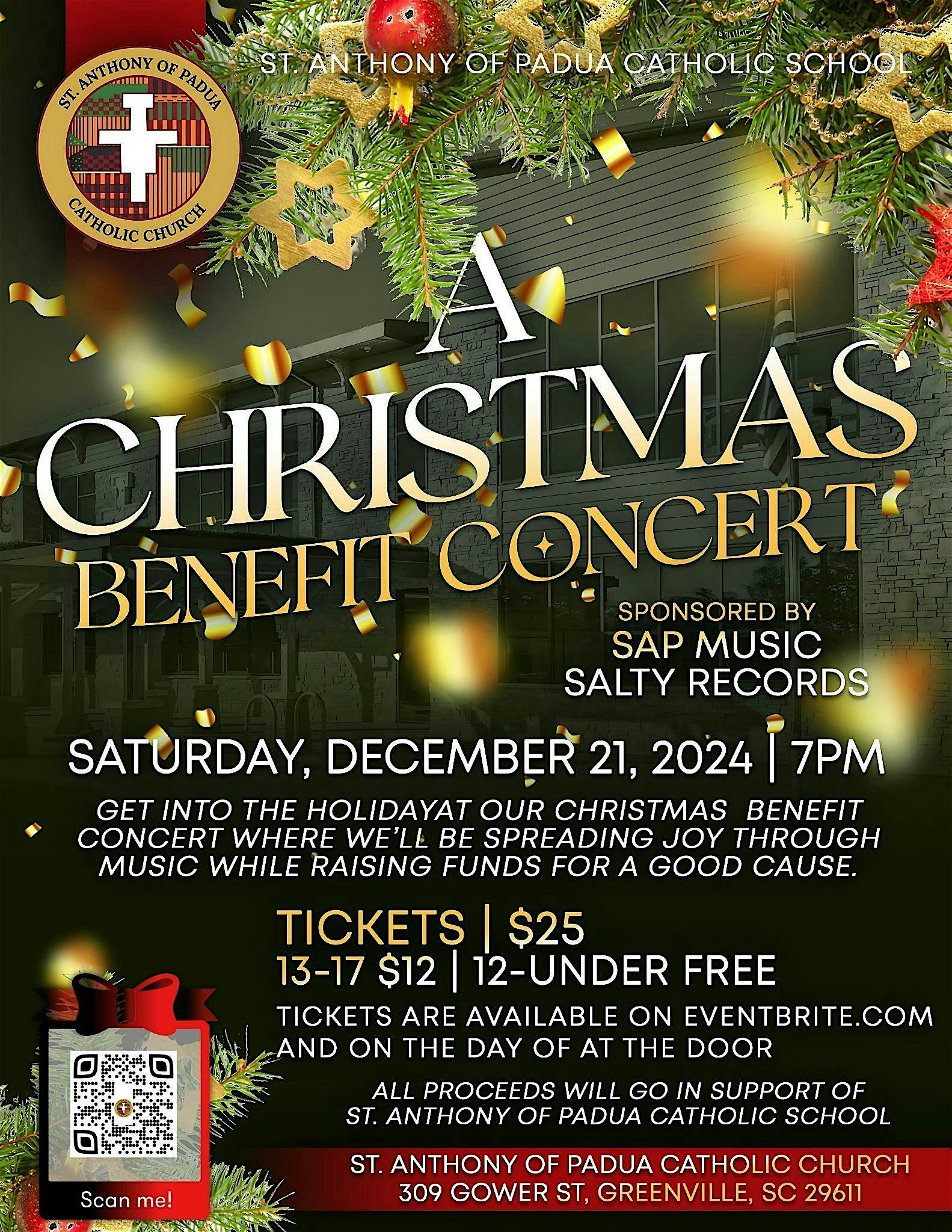 St. Anthony Christmas Benefit Concert – Greenville, SC