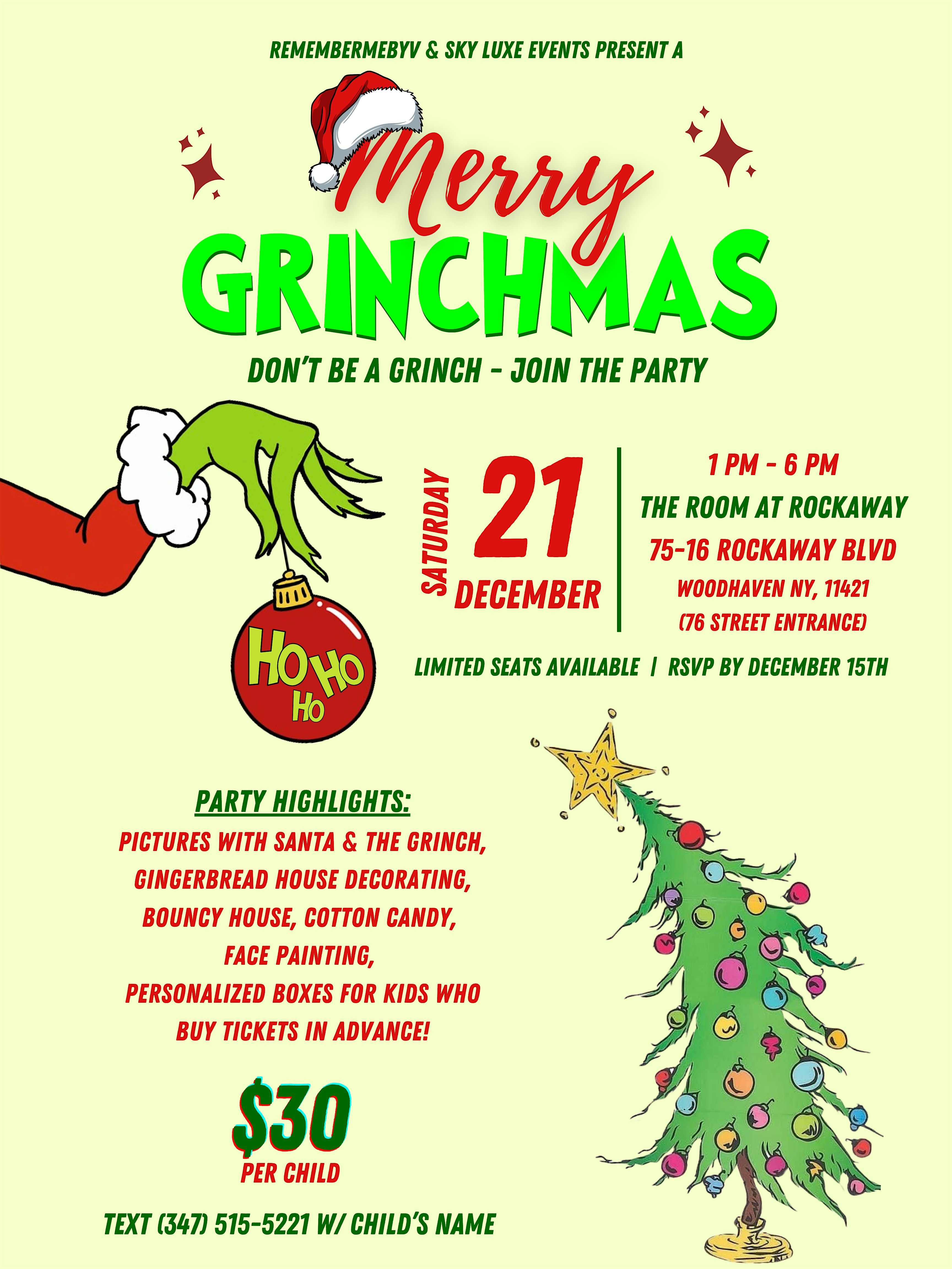 Kids Grinchmas Party – Queens, NY