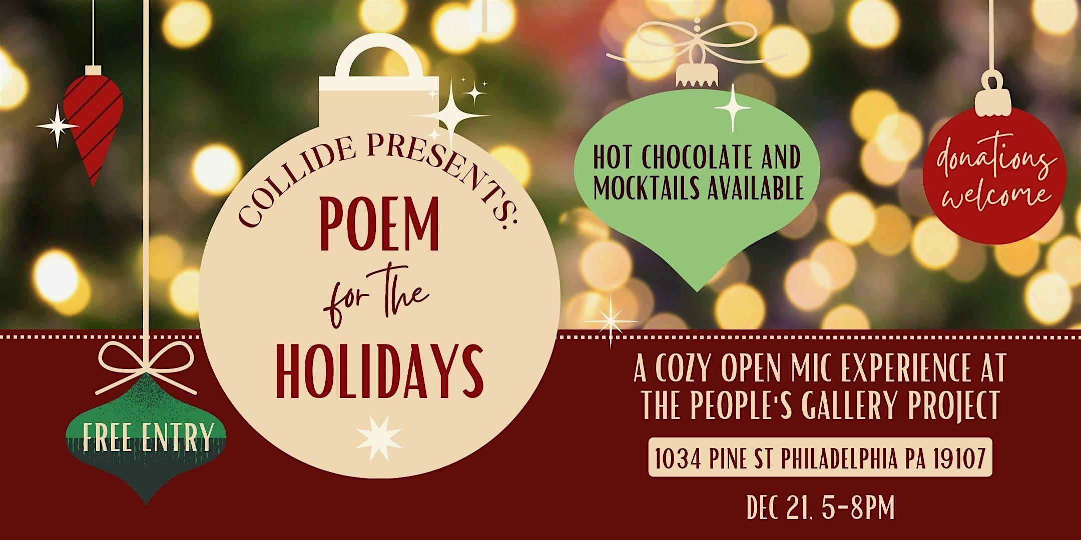 Poem for the Holidays: An Open Mic with People’s Gallery – Philadelphia, PA