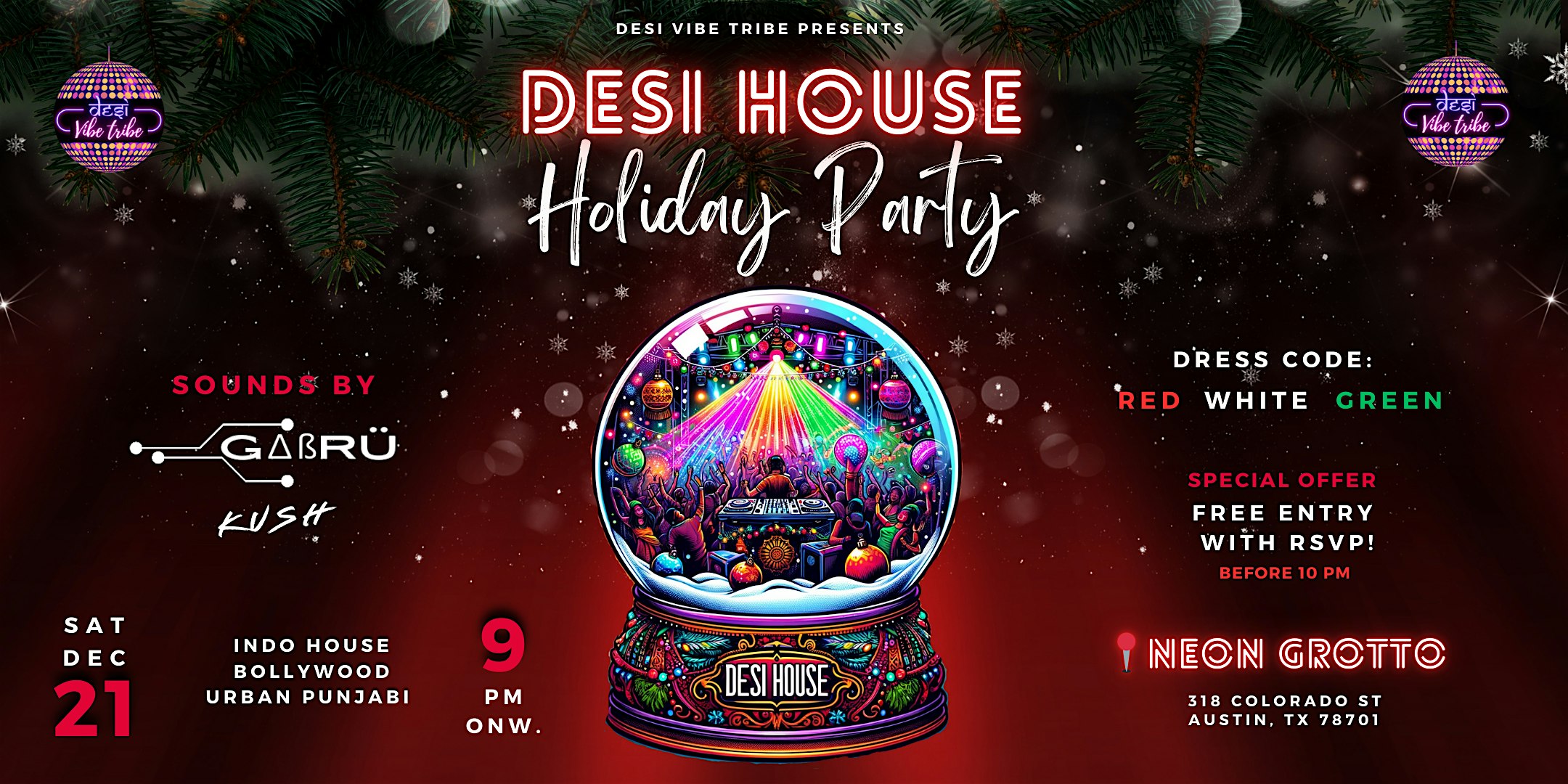 Desi House Holiday Party – Sat, Dec 21st – Downtown ATX – Austin, TX