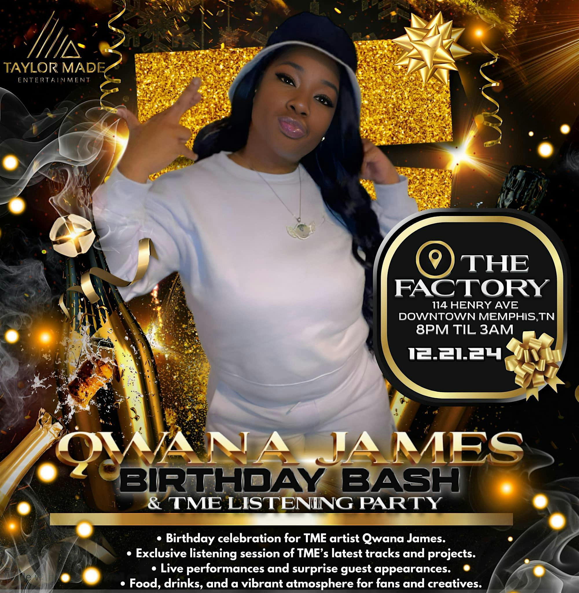 Dec 21st: Qwana James Birthday Party & TME Listening Party – Memphis, TN