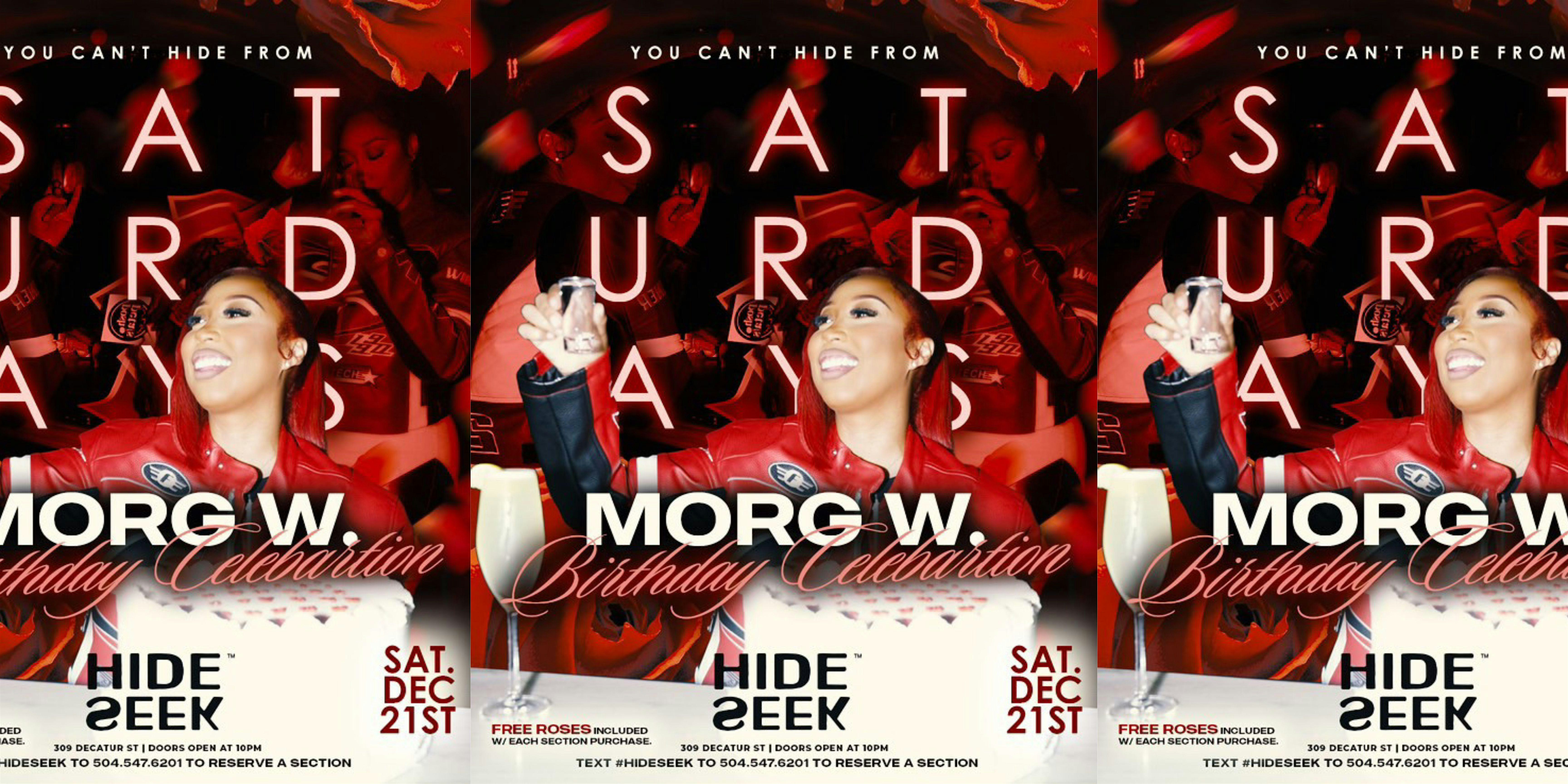 [SAT DEC 21ST] Morg W. Birthday Celebration at Hide/Seek NOLA! – New Orleans, LA