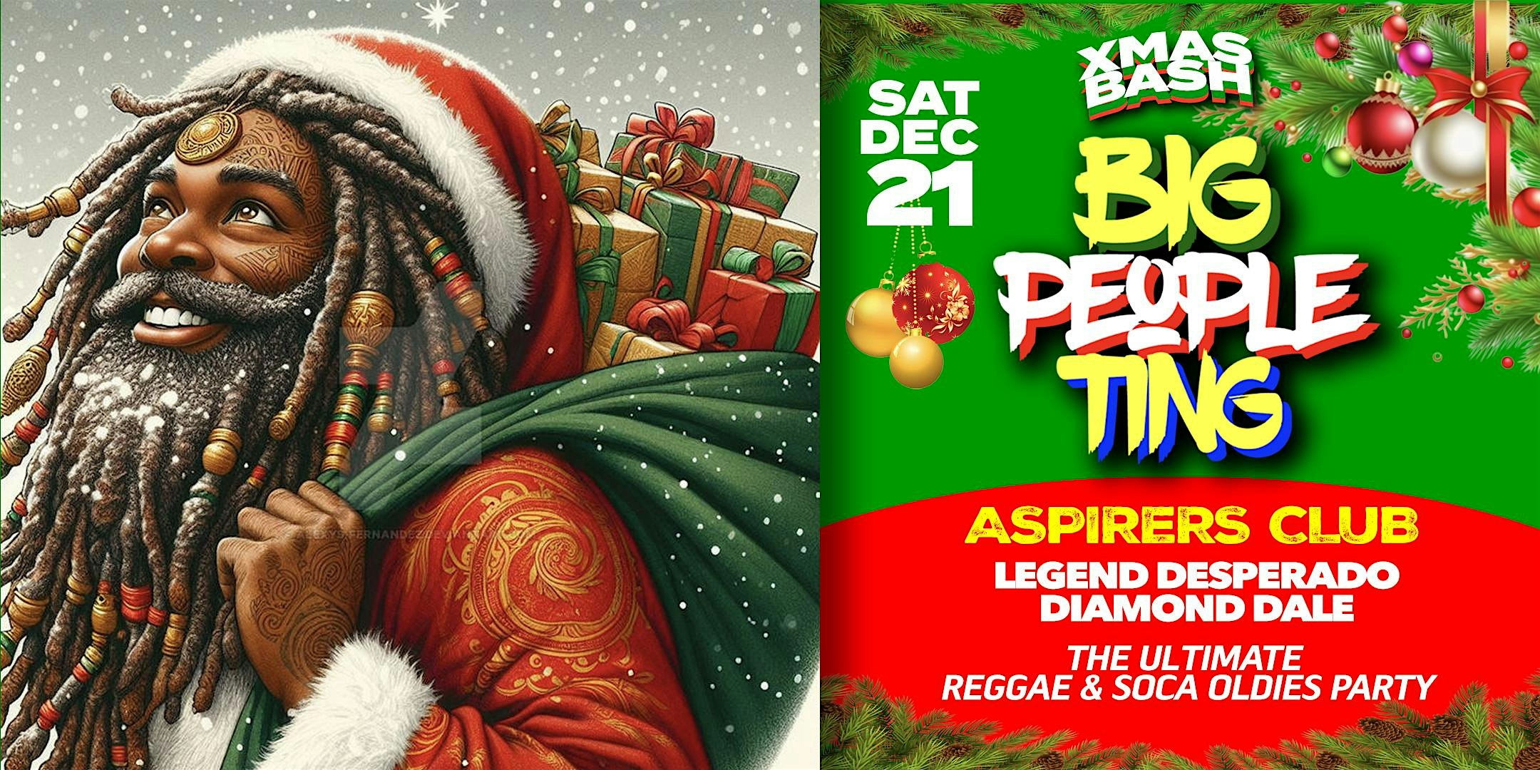 BIG PEOPLE TING : Reggae Soca Oldies Party CHRISTMAS BASH at ASPIRERS – Boston, MA