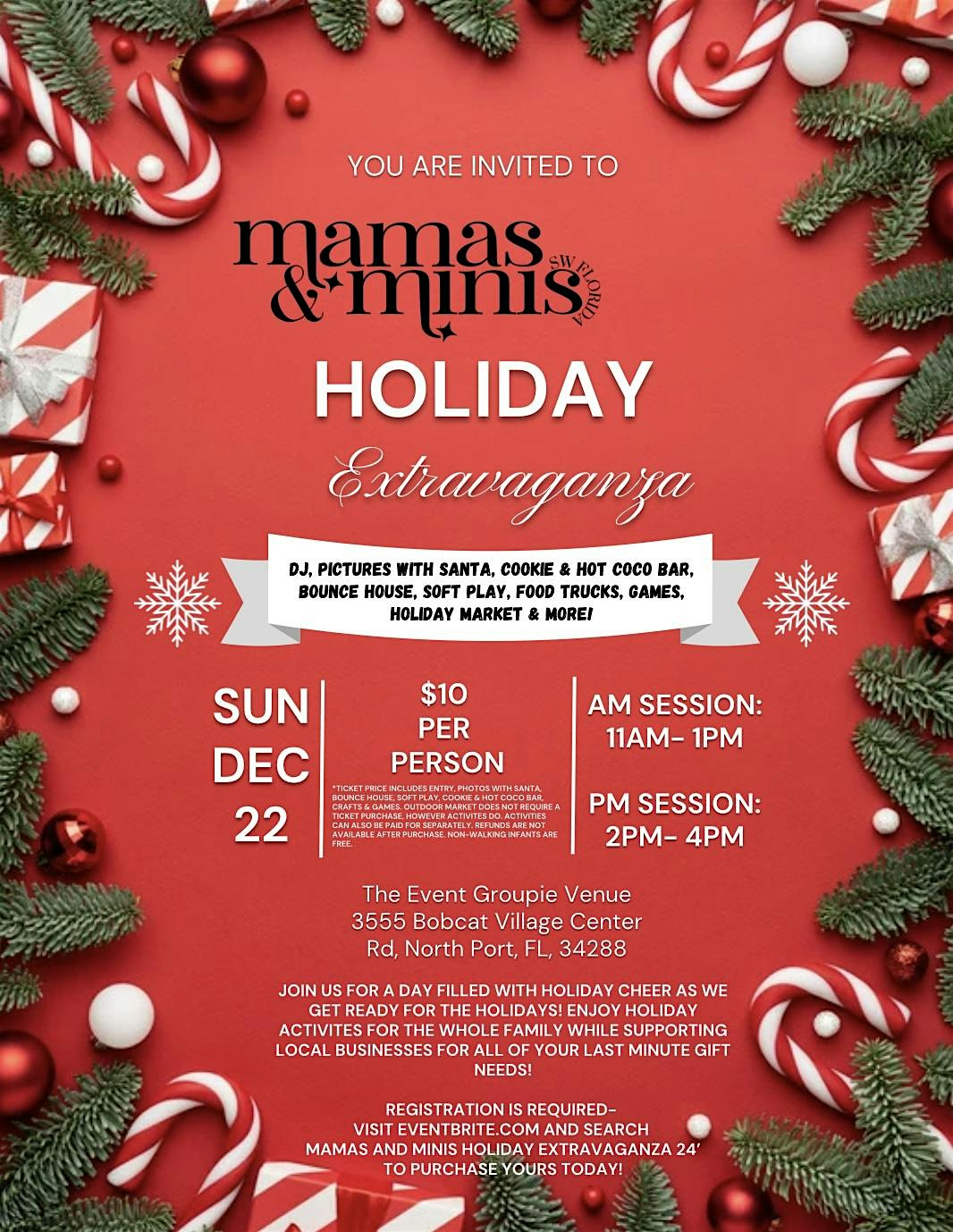 Mamas and Minis SWFL Holiday Extravaganza 24’- PM Session – North Port, FL