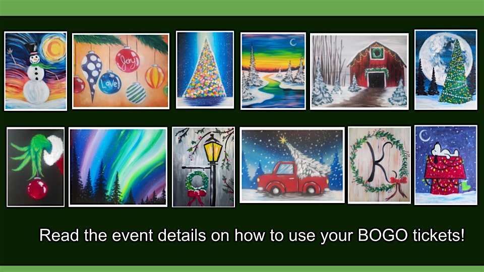 Paint and Sip: Holiday Celebrations (all tickets are BOGO!) – Indianapolis, IN