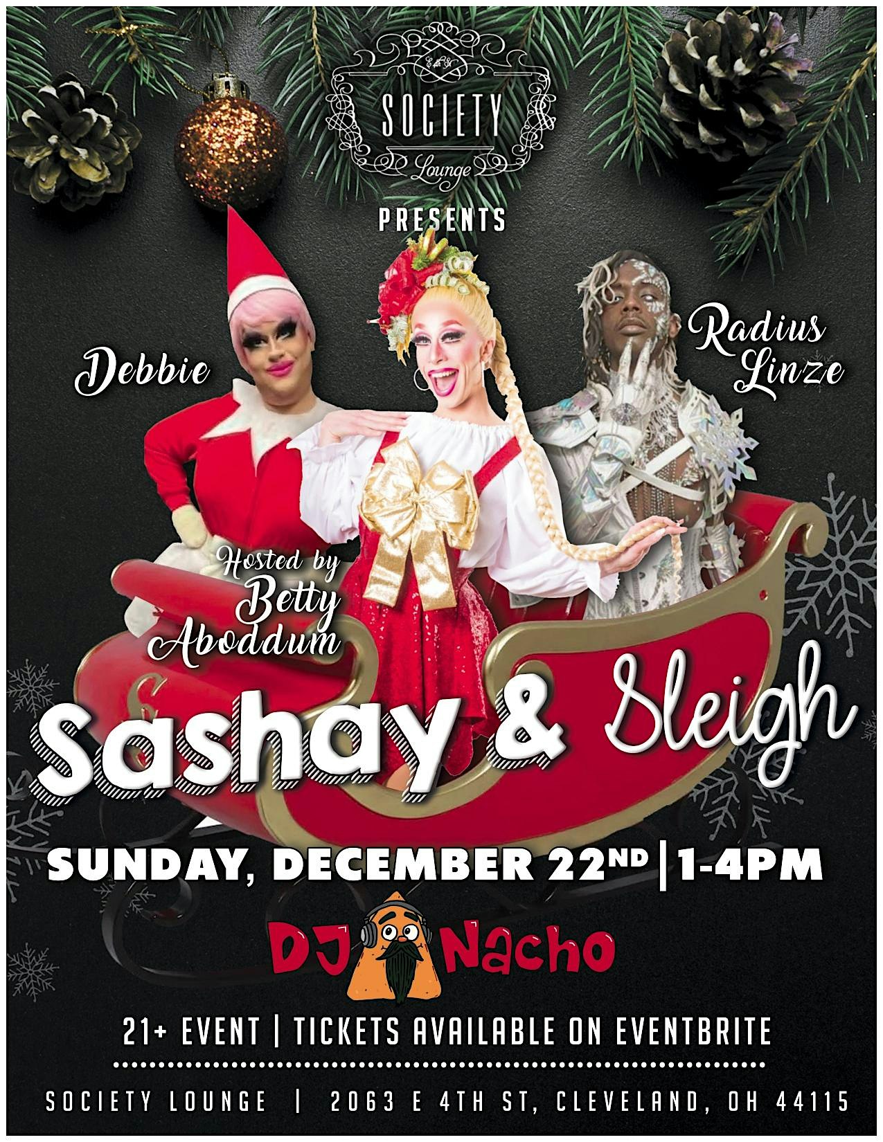 Sashay & Sleigh Drag Show at Society Lounge – Cleveland, OH