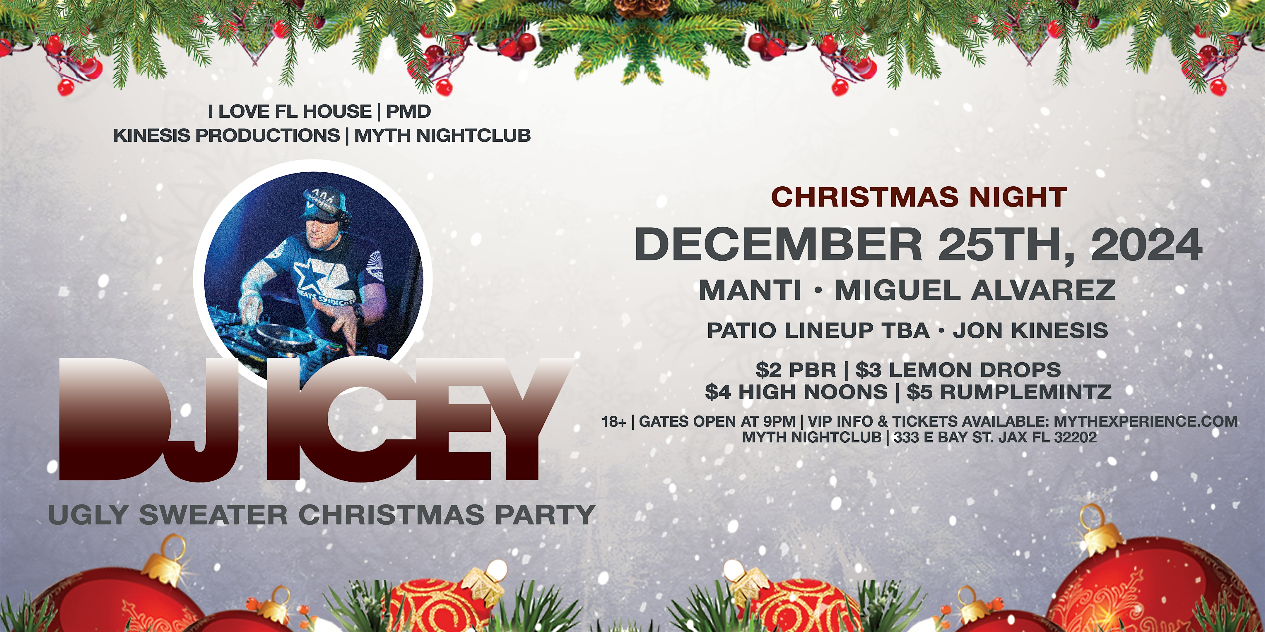 DJ ICEY Ugly Sweater Christmas Party | Wednesday, 12.25.24 – Jacksonville, FL