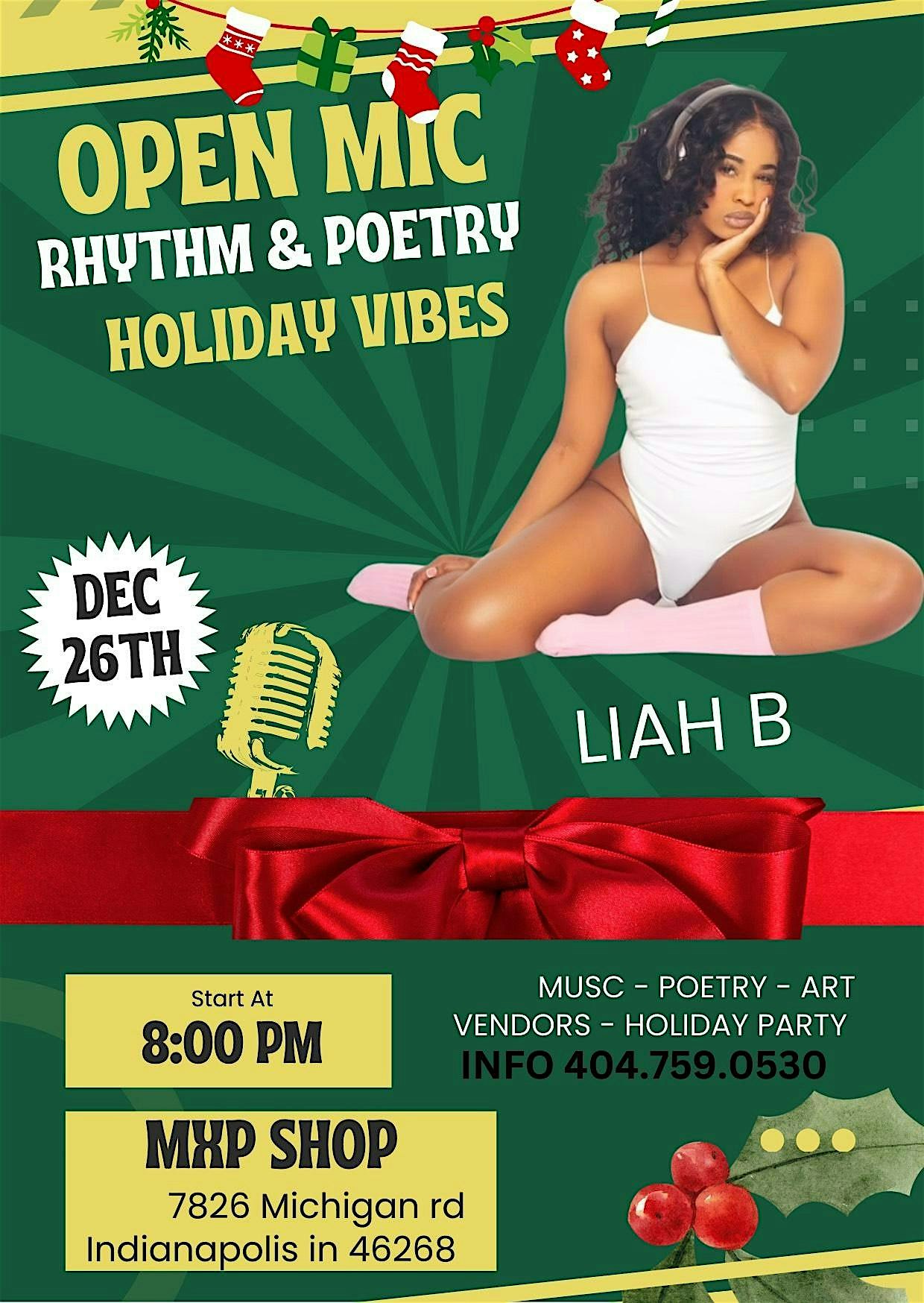 RHYTHM & POETRY THURSDAYS IS BACK DECEMBER 26TH HOLIDAY VIBE EDITION – Indianapolis, IN