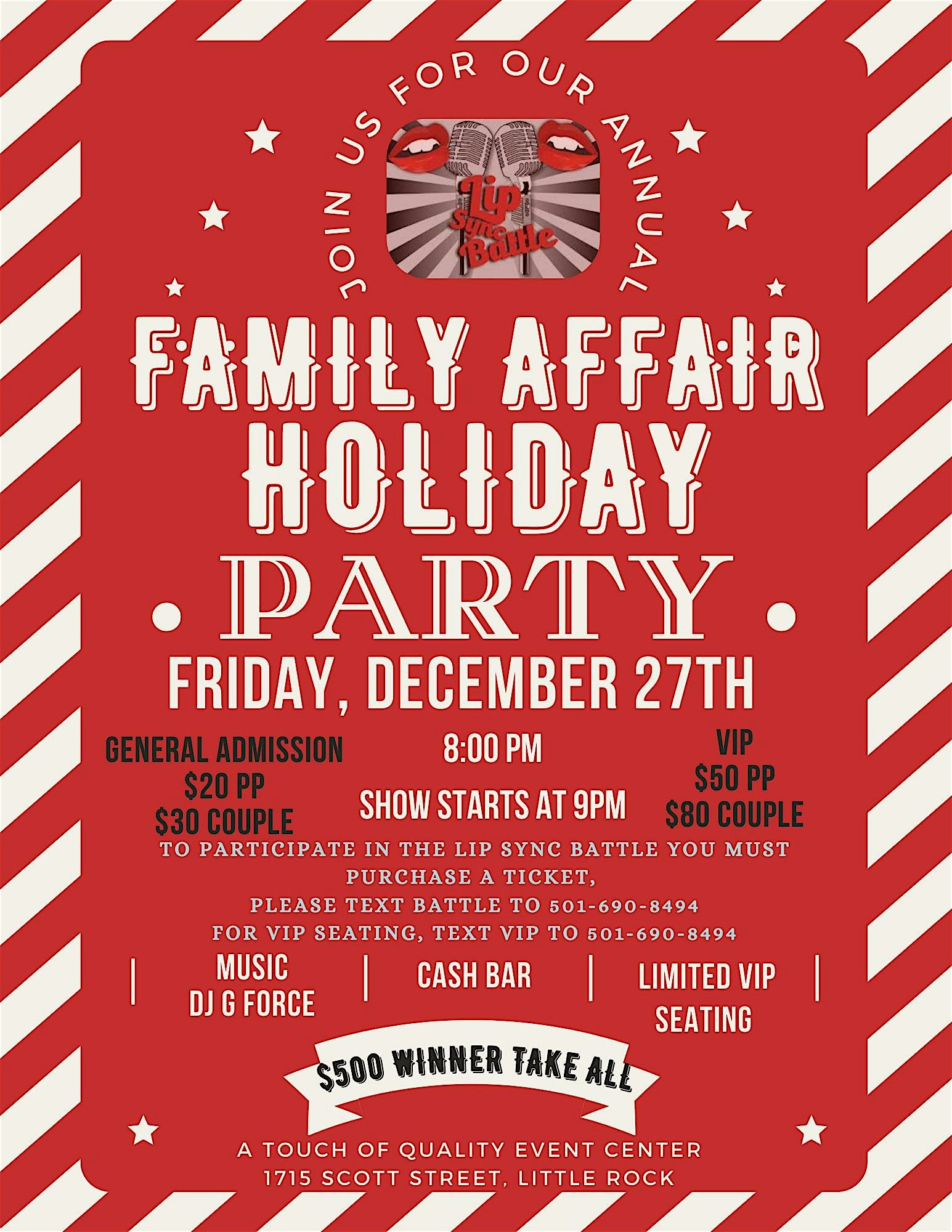 Family Affair Holiday Party & Lip Sync Contest – Little Rock, AR