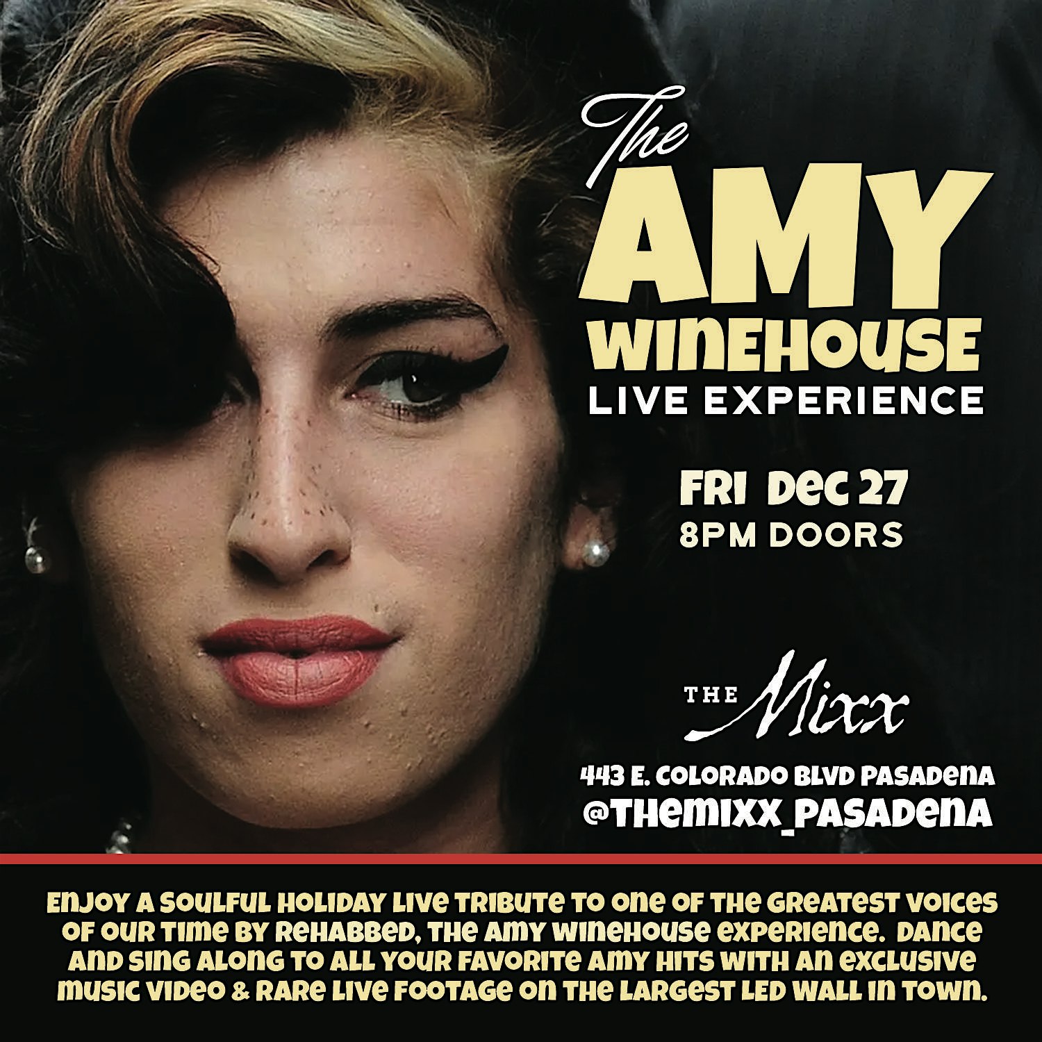 The Amy Winehouse Live Experience, A Holiday Extravaganza – Pasadena, CA