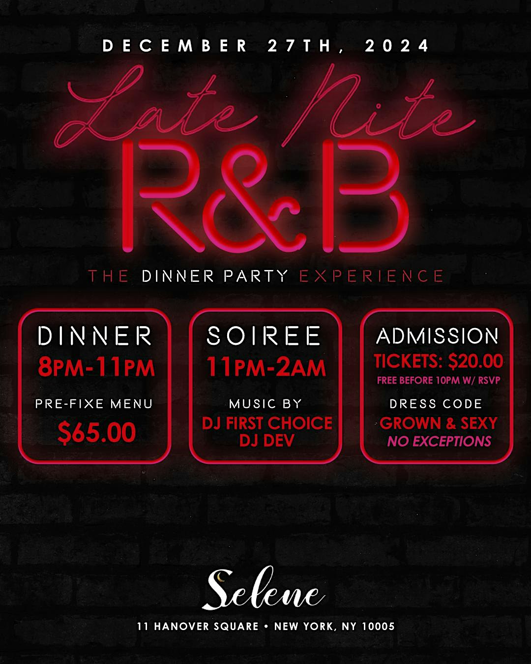 Late Nite R&B: The Dinner Party Experience – New York, NY