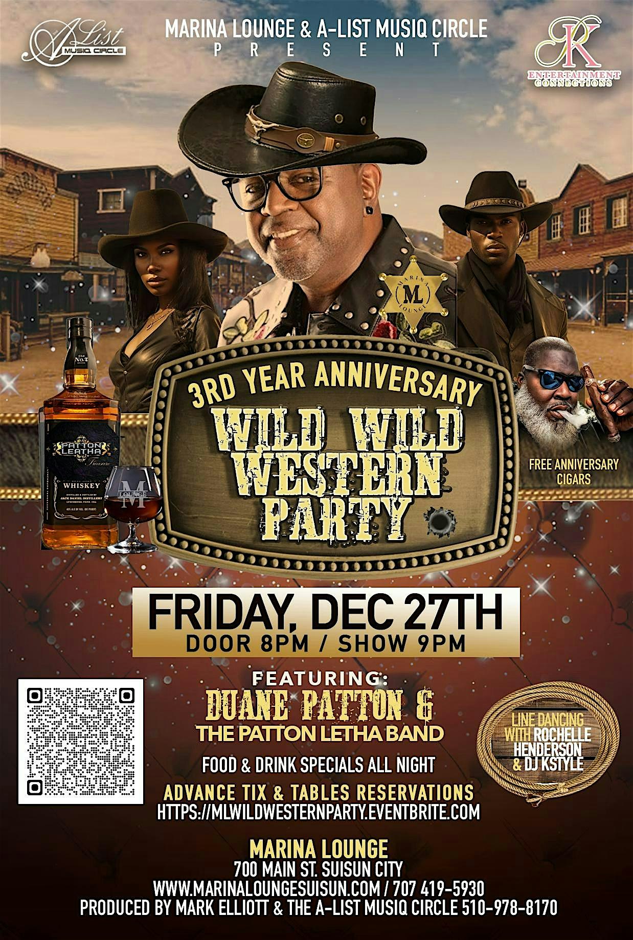 WILD WILD WESTERN PARTY & Marina Lounge 3rd Yr Anniversary Celebration – Suisun City, CA