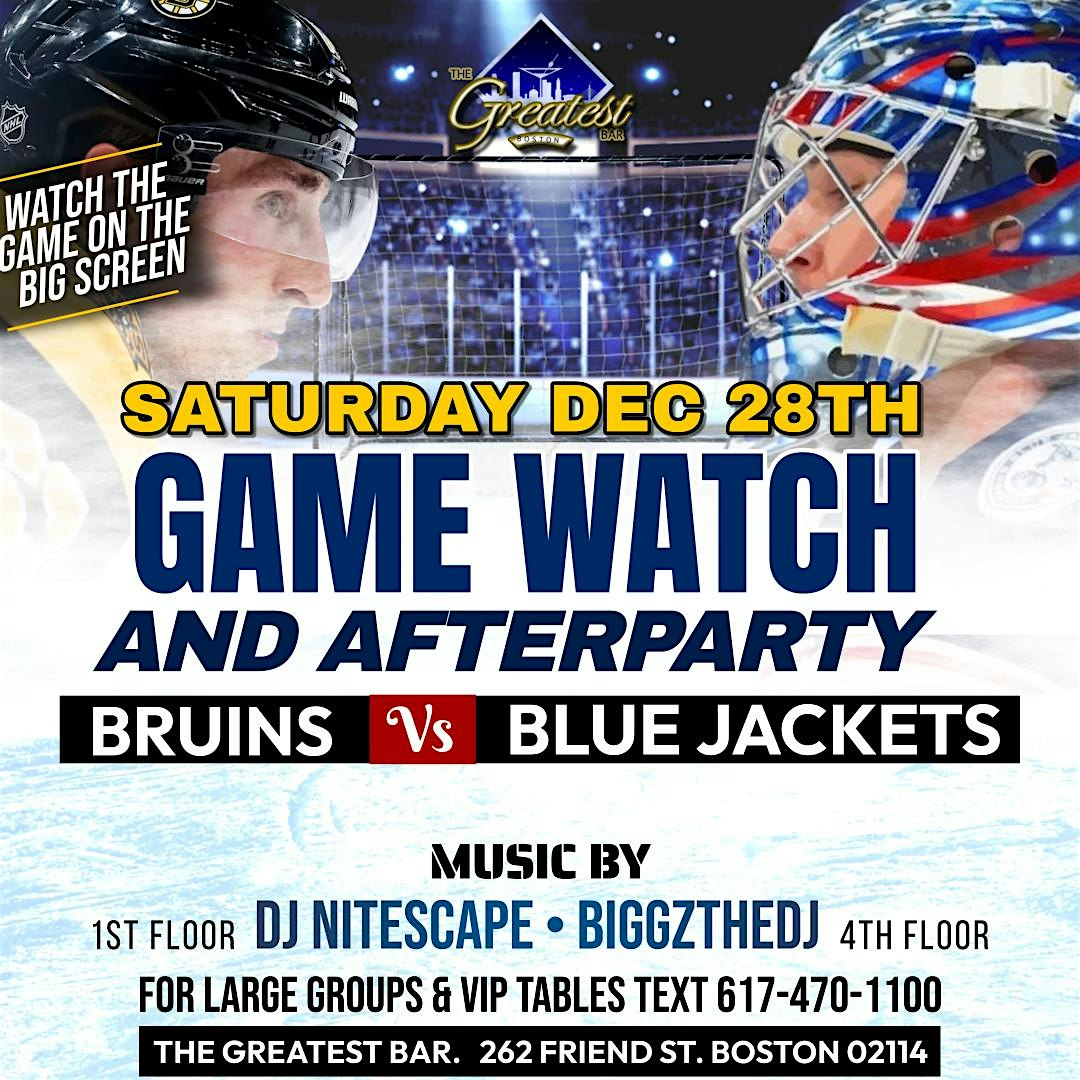 Bruins vs. Blue Jackets Watch Party @The Greatest Bar – Boston, MA