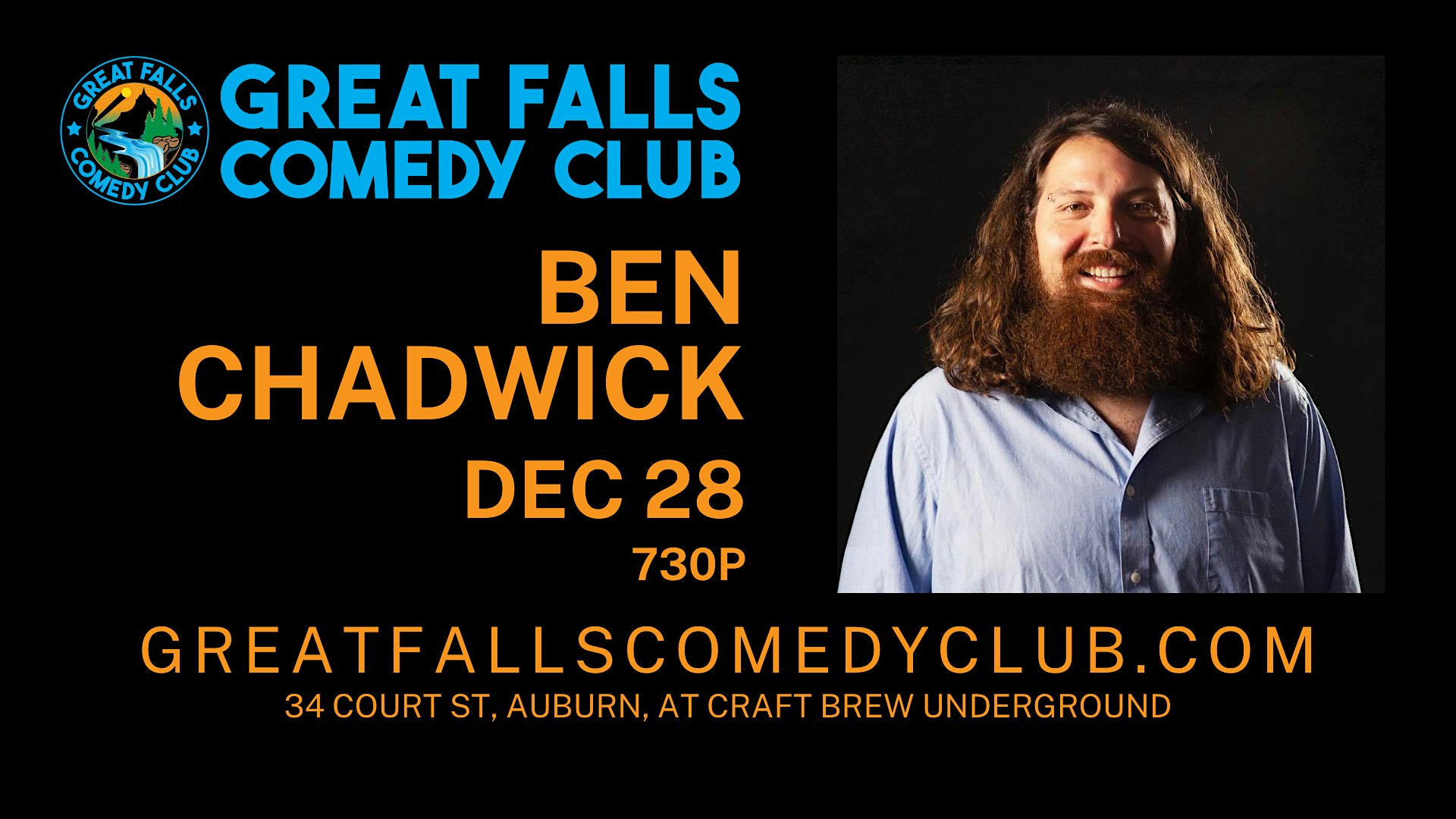 Ben Chadwick @ Great Falls Comedy Club – Auburn, ME