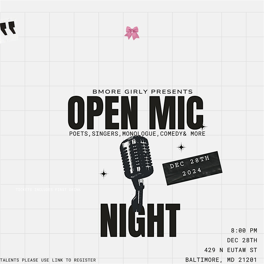 BMORE GIRLY: OPEN MIC NIGHT – Baltimore, MD