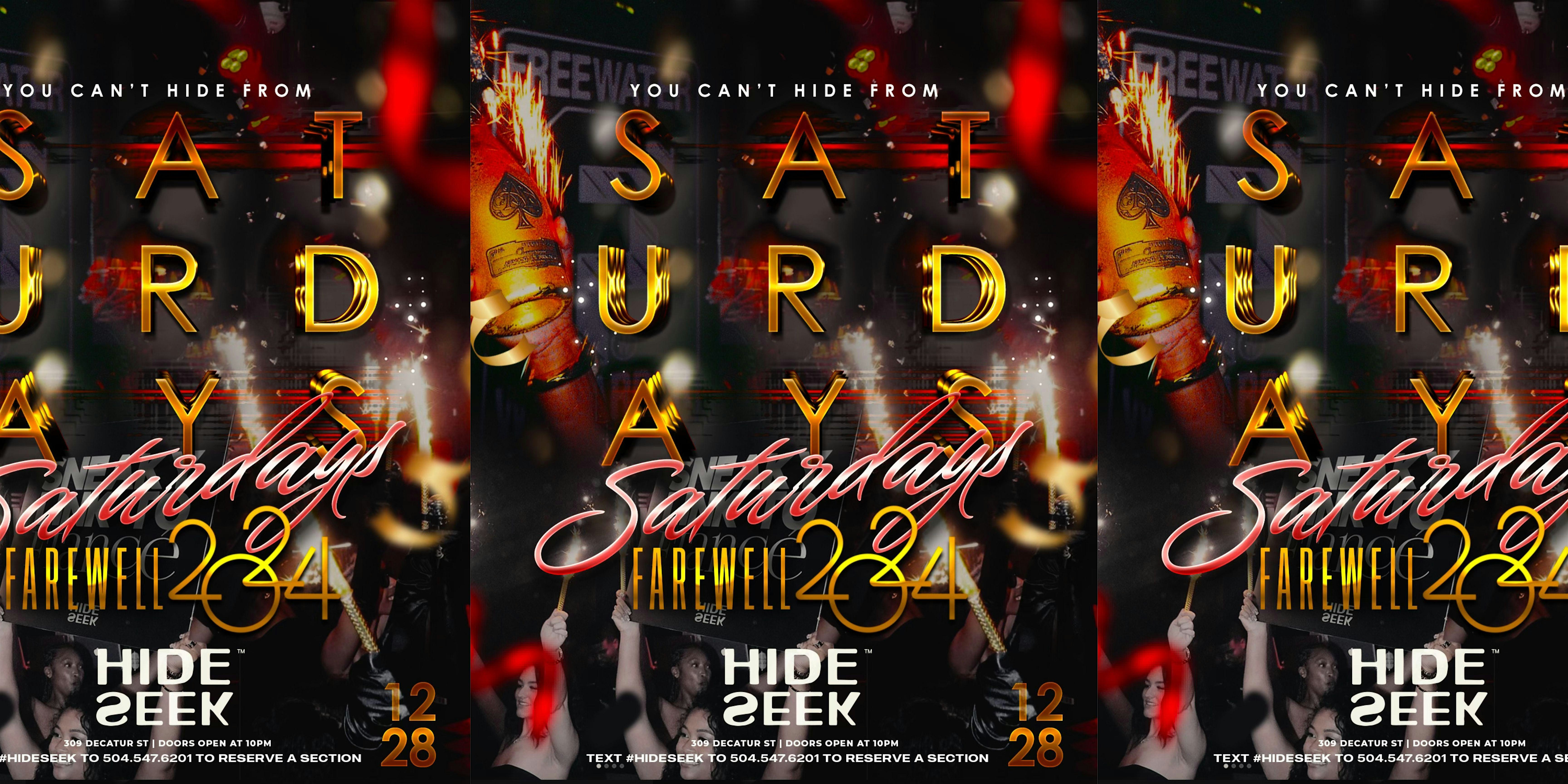 [SAT DEC 28TH] You Can’t Hide Saturday: Farewell to 2024 at Hide/Seek! – New Orleans, LA