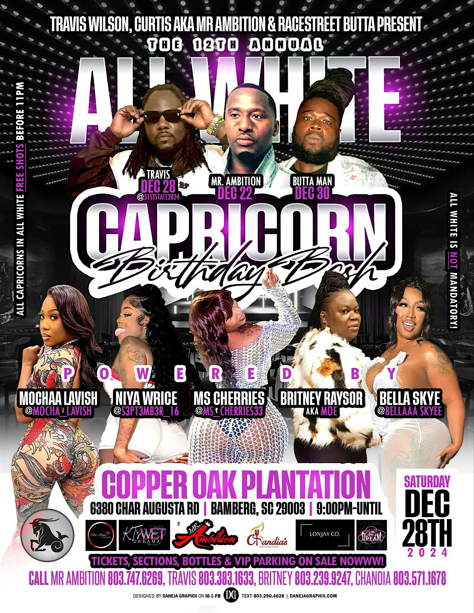 The 12th Annual All White Capricorn Birthday Bash – Bamberg, SC