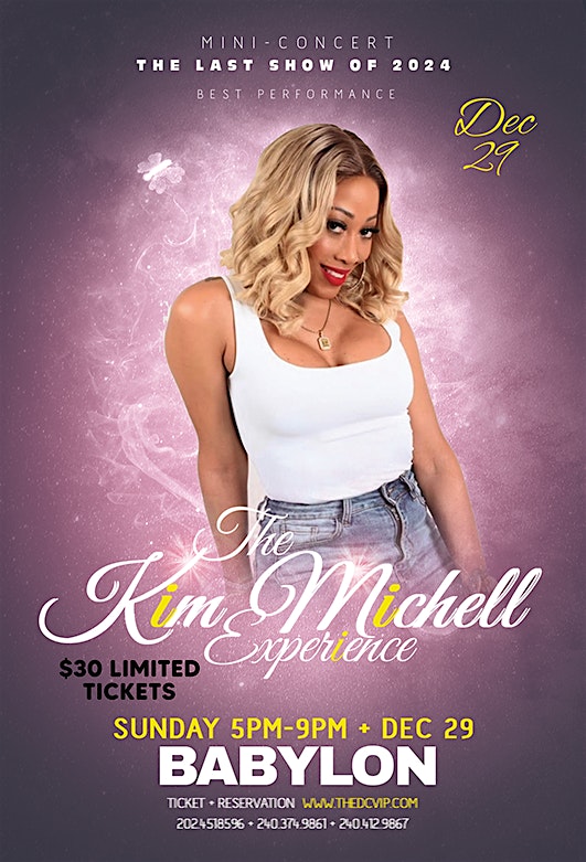 THE KIM MICHELL EXPERIENCE THE LAST SHOW OF 2024 SUNDAY 5PM-9PM DEC 29 – Falls Church, VA