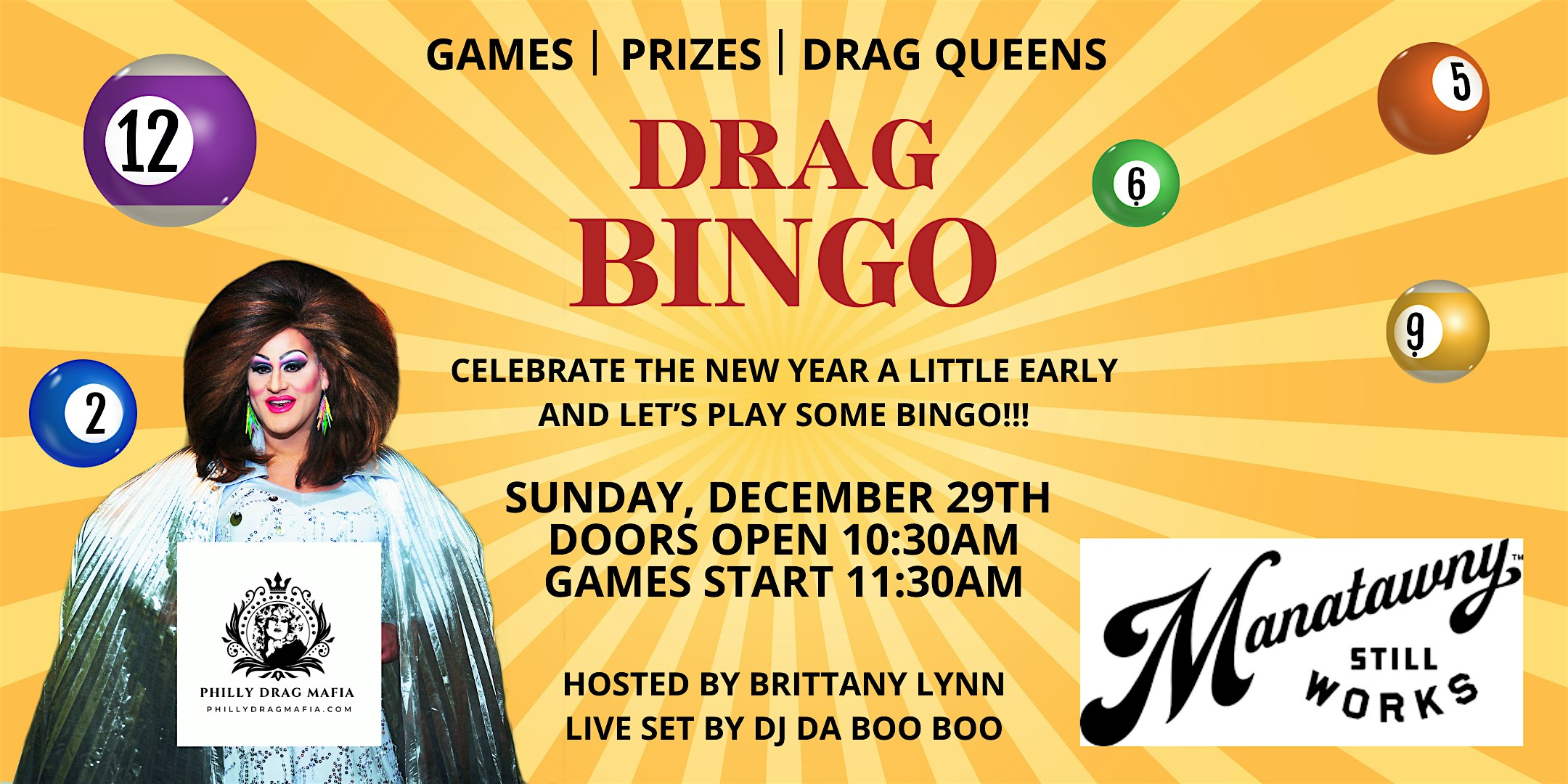 Drag Brunch & Bingo at Manatawny Still Works! – Pottstown, PA