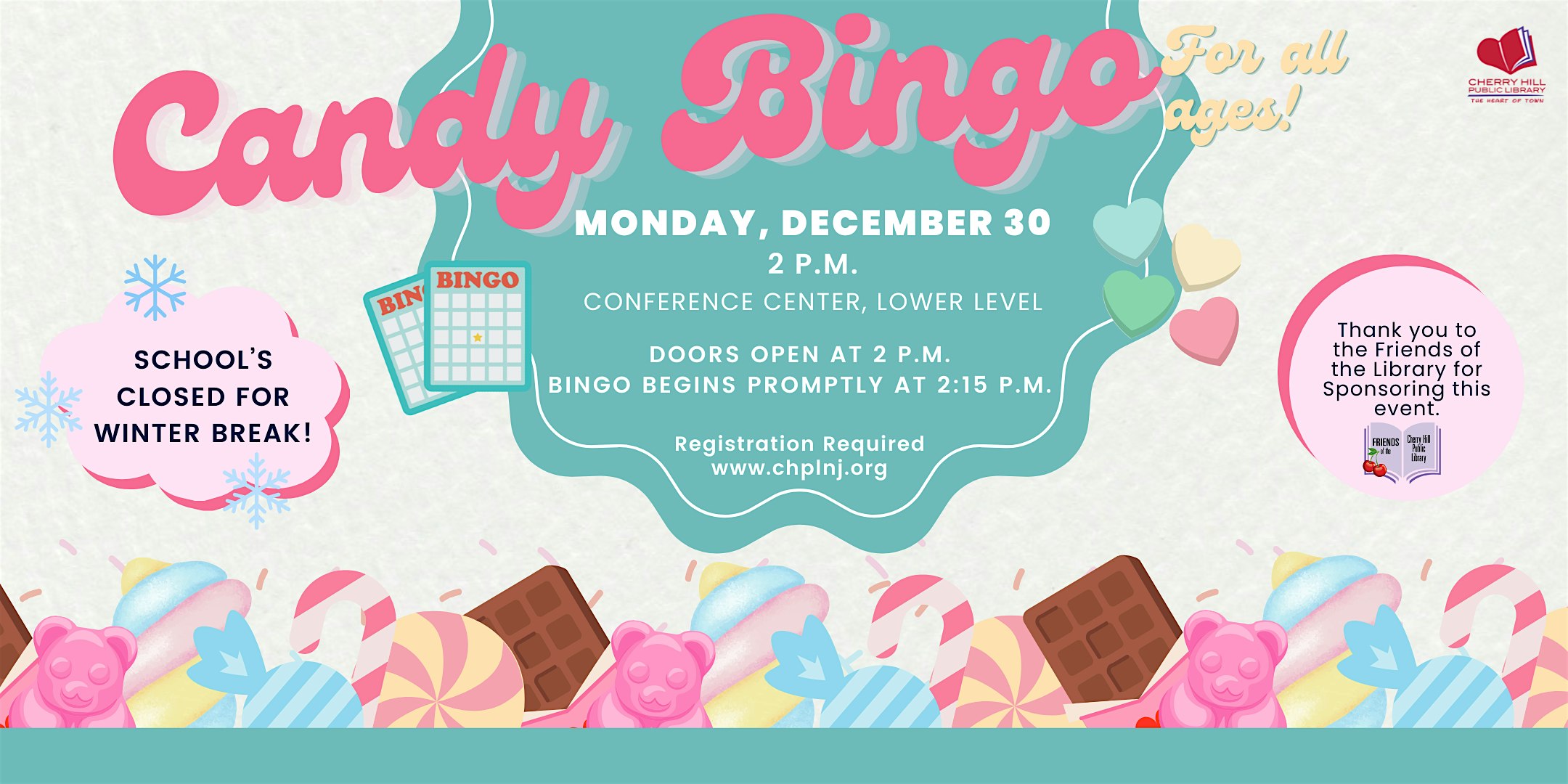 CHPL Candy Bingo – For All Ages! *WINTER BREAK WEEK* – Cherry Hill, NJ