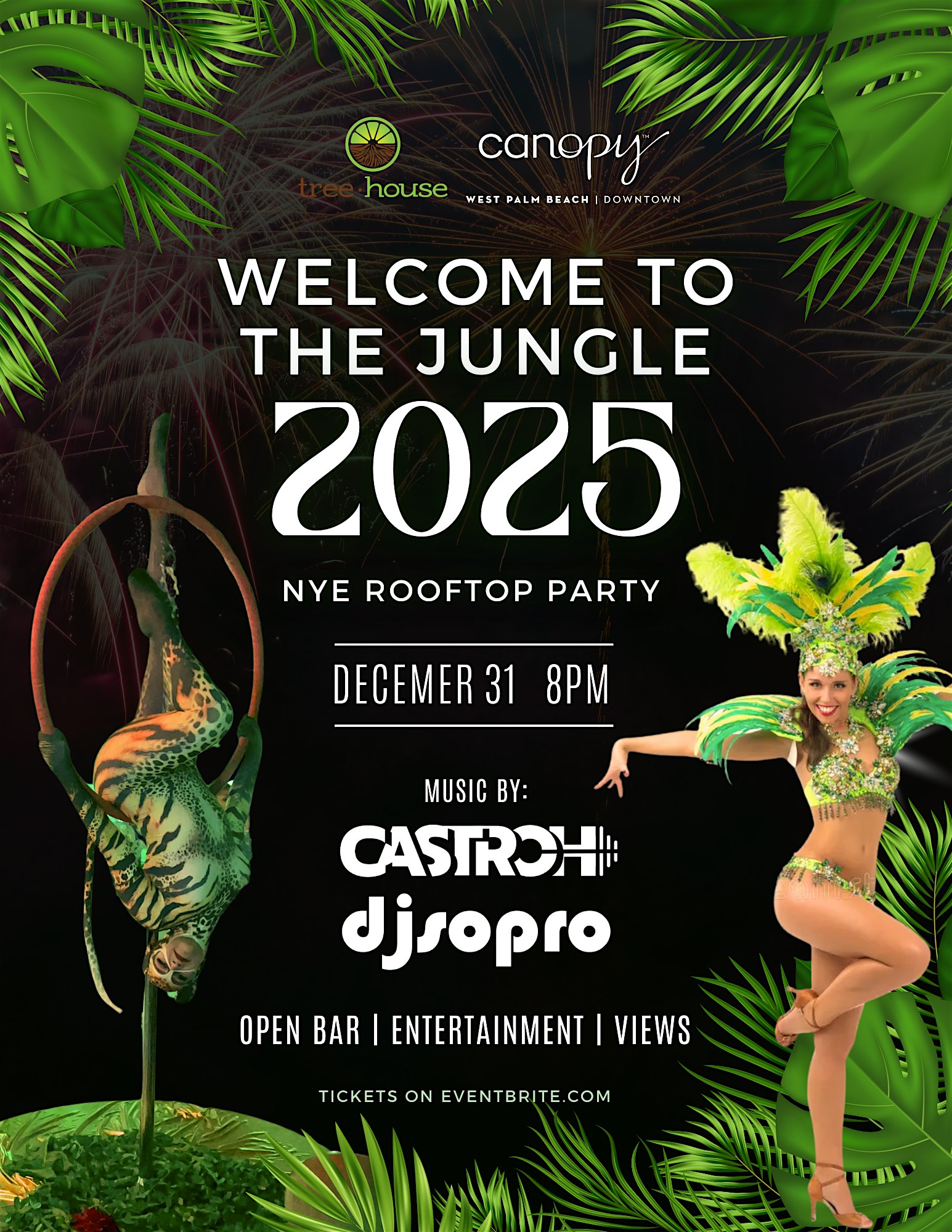 New Years Eve – Welcome to the Jungle 2025! Rooftop Party – West Palm Beach, FL