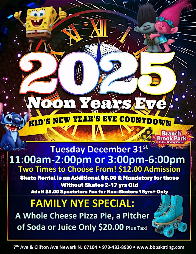 Noon Years Eve Character Family Skate – Newark, NJ