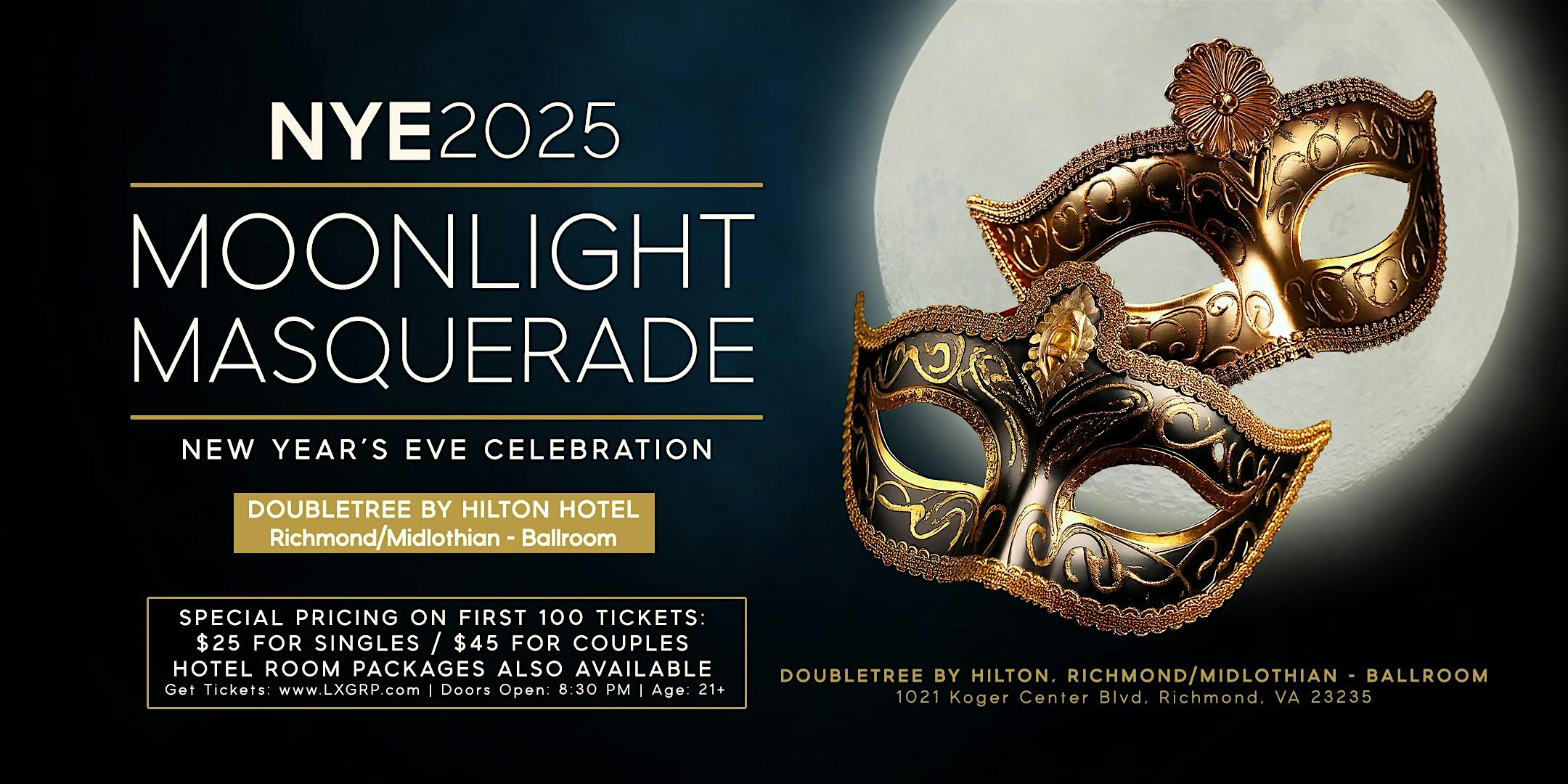 NYE 2025: Moonlight Masquerade RVA – Richmond, VA