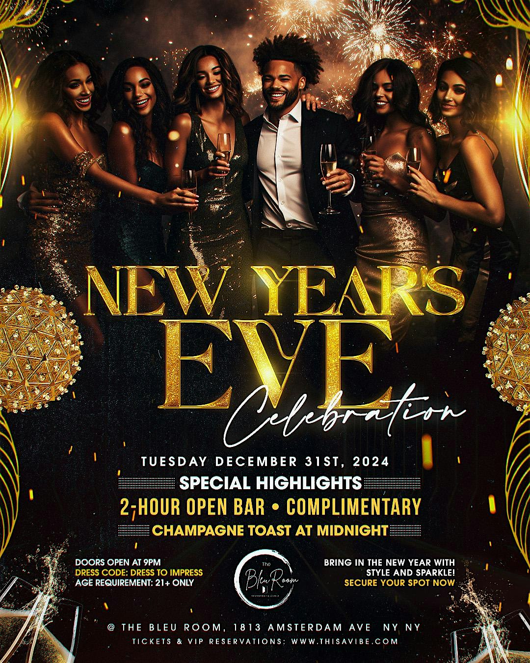 New Years Eve Party @ Bleu Room w/ Open Bar – New York, NY