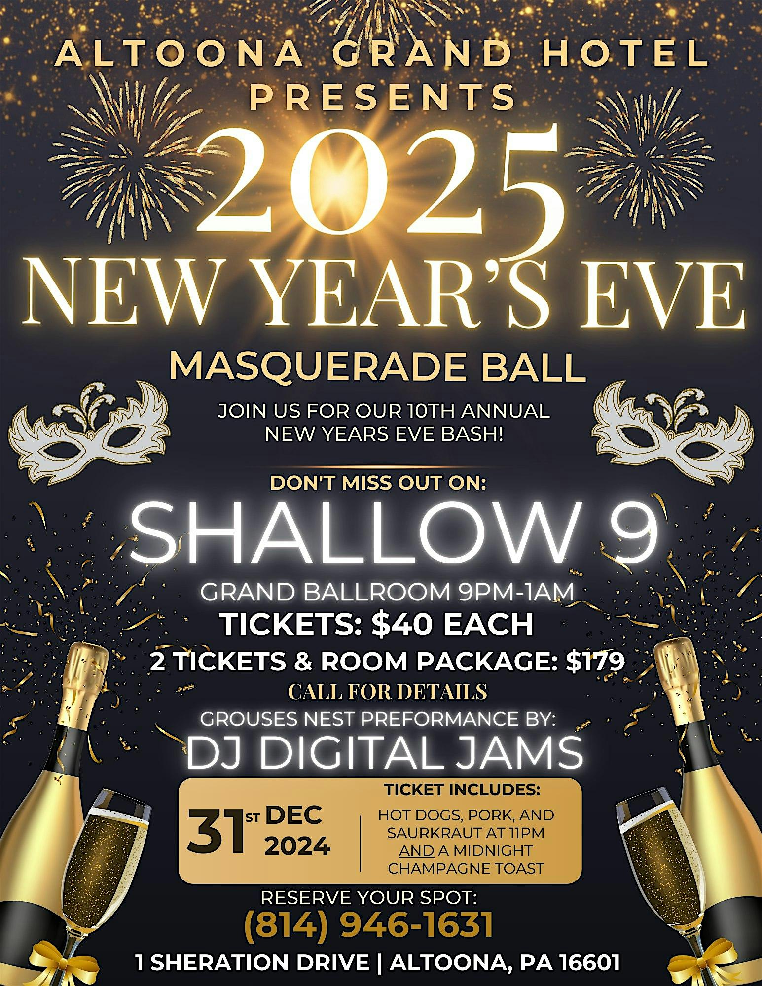 New Year’s Eve at the Altoona Grand Hotel – Altoona, PA