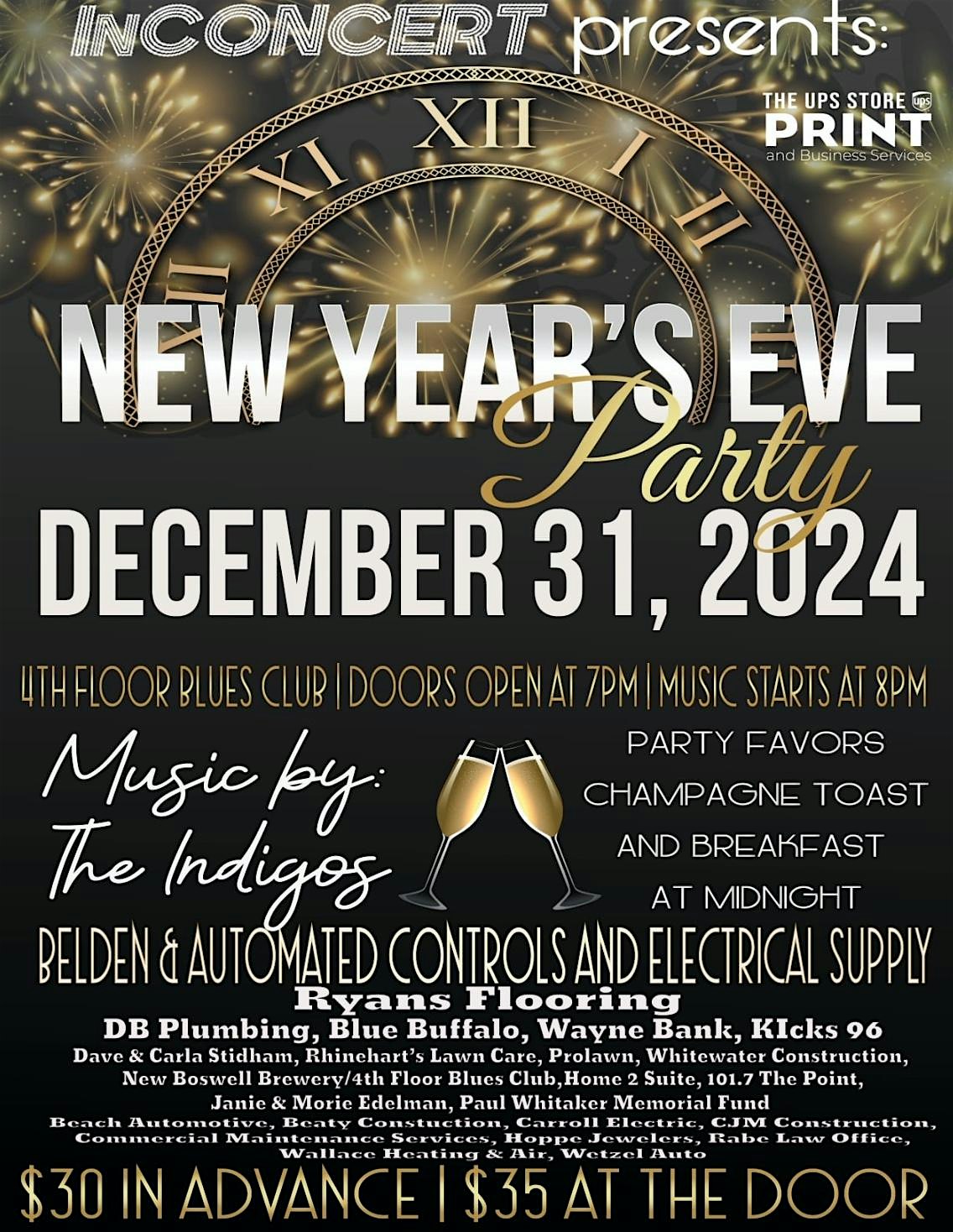 New Year’s Eve Party presented by InConcert – Richmond, IN