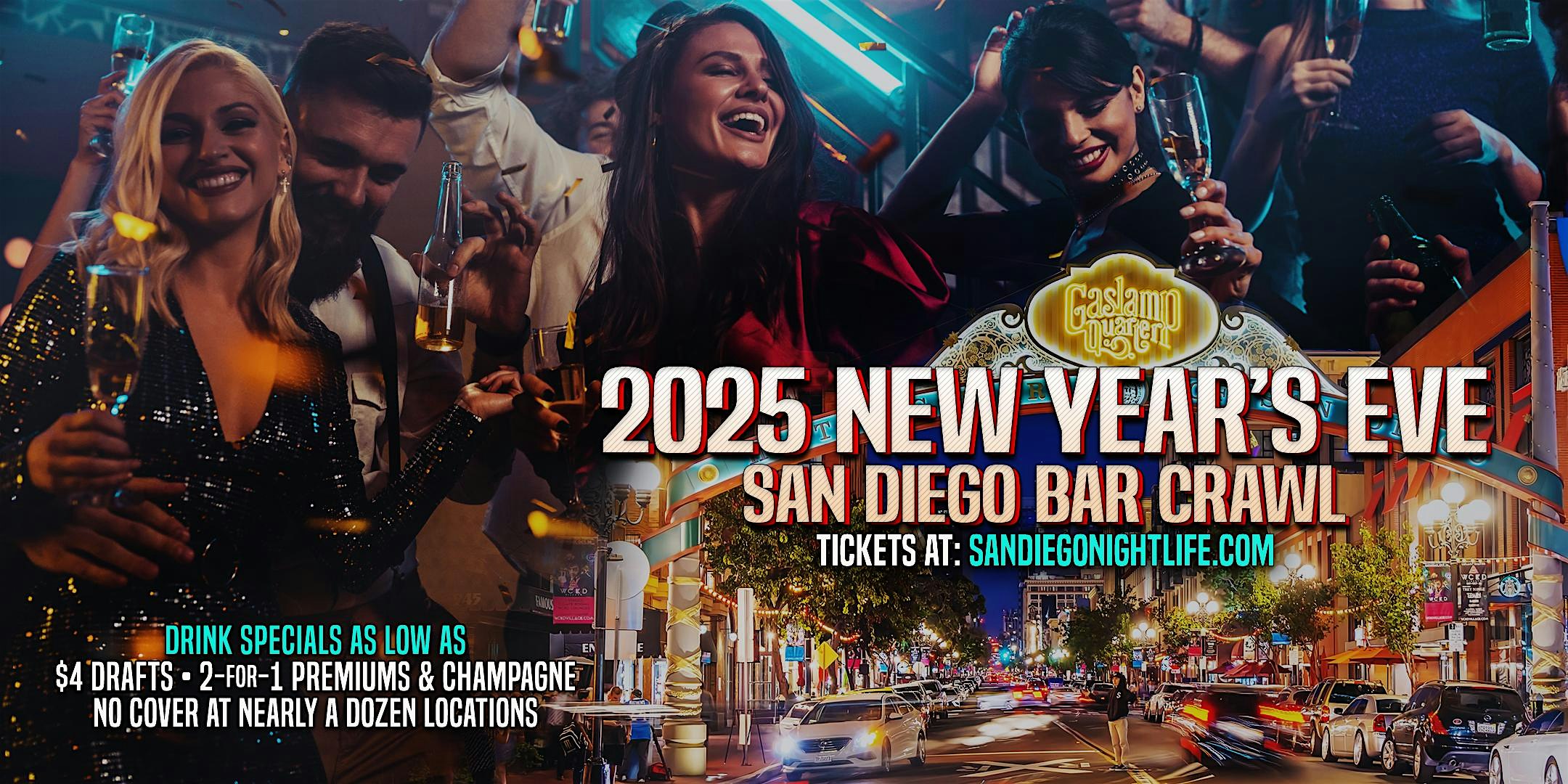 San Diego New Year’s Eve Bar Crawl Party 2025 – San Diego, CA