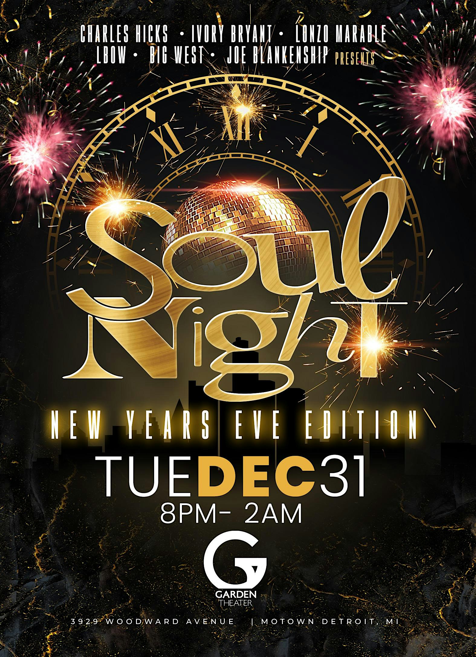 SOUL NIGHT New Years Eve Edition – Detroit, MI