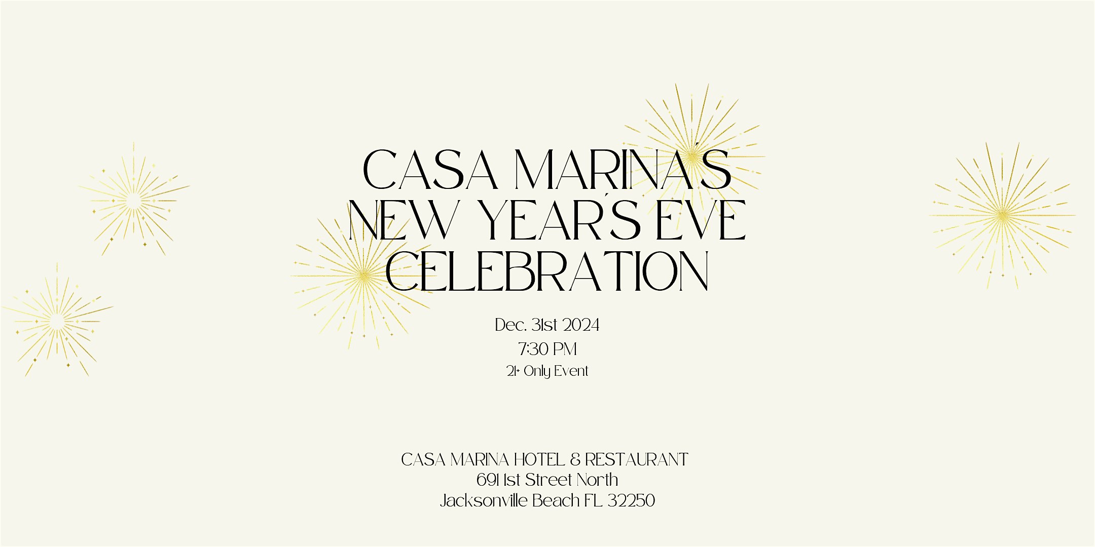 Casa Marina’s New Year’s Eve Party 2024 – Jacksonville Beach, FL