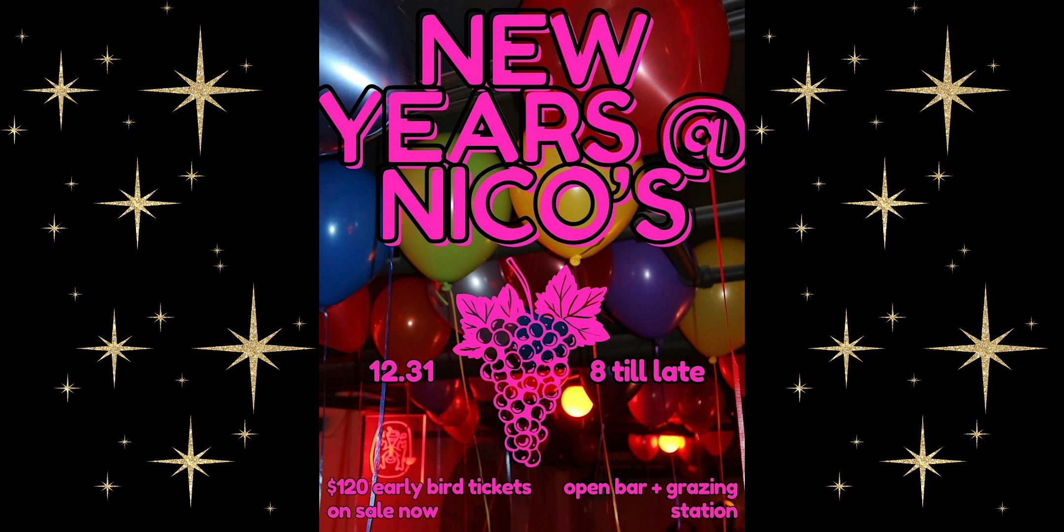 New Years @ nico’s! | open bar + grazing station + midnight toast!! – Los Angeles, CA