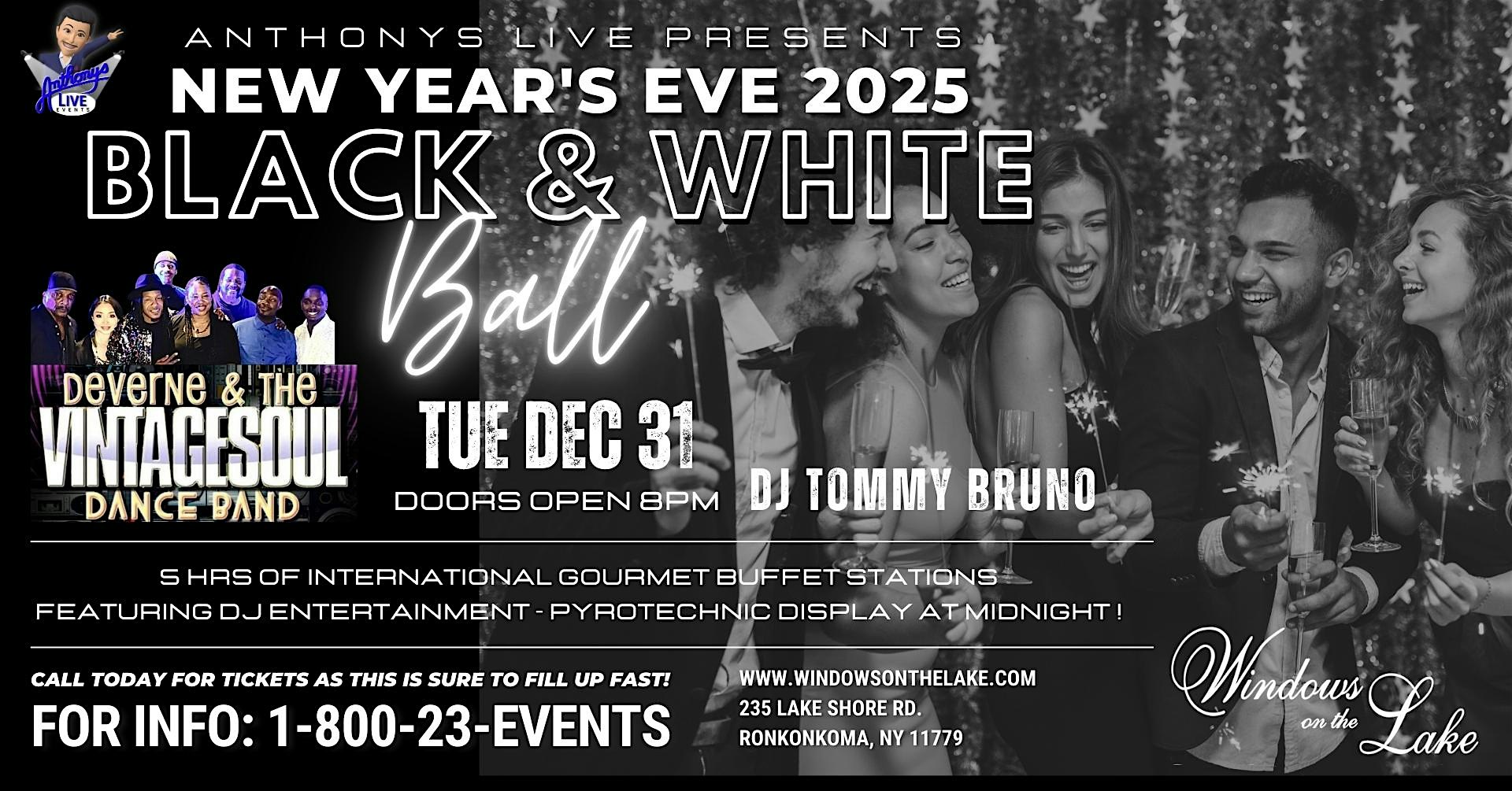 Black & White New Years Eve Ball with Devern & The Vintage Soul Dance Band – Lake Ronkonkoma, NY