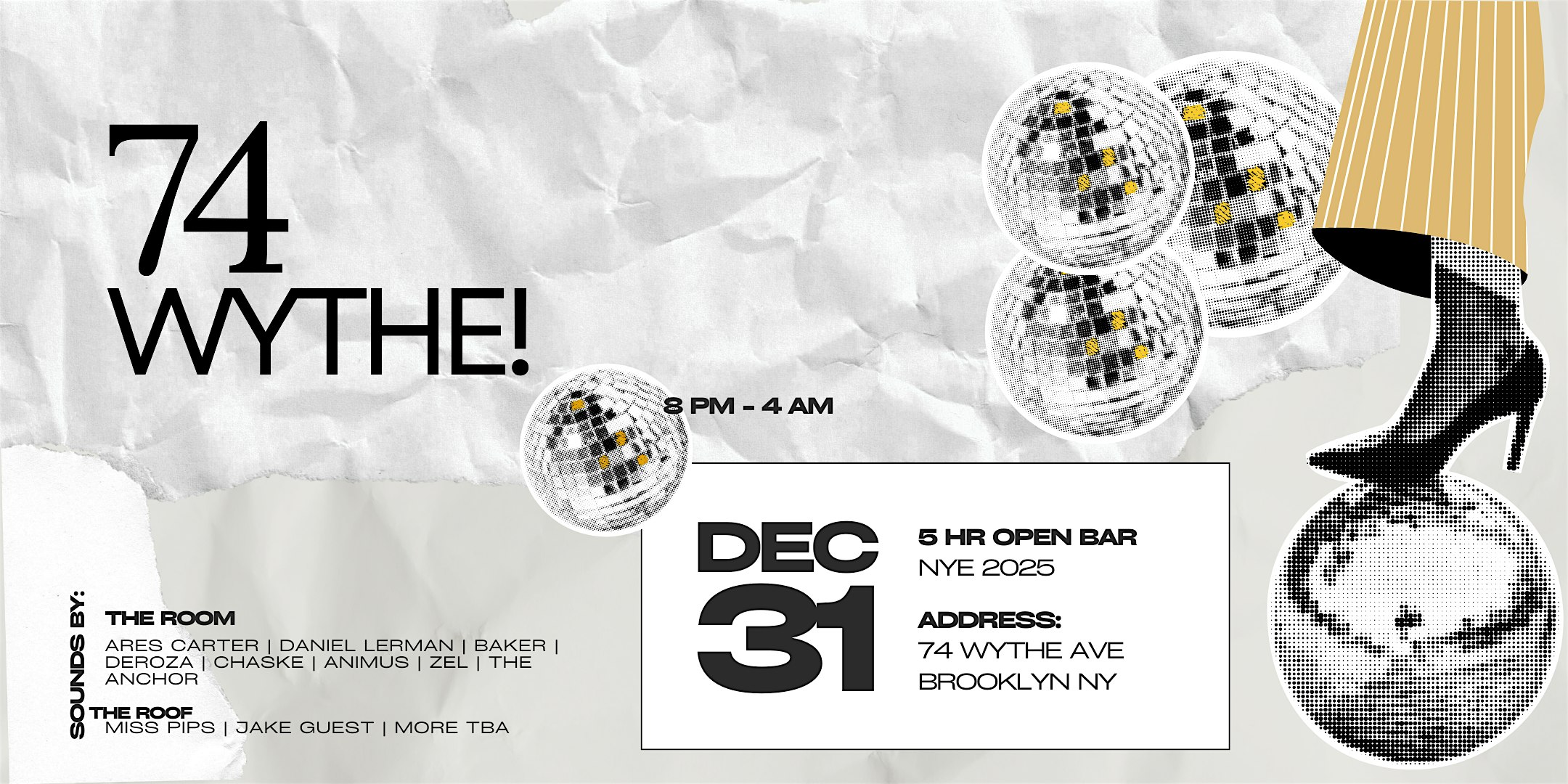 74 Wythe NYE Celebration 2025 – Brooklyn, NY